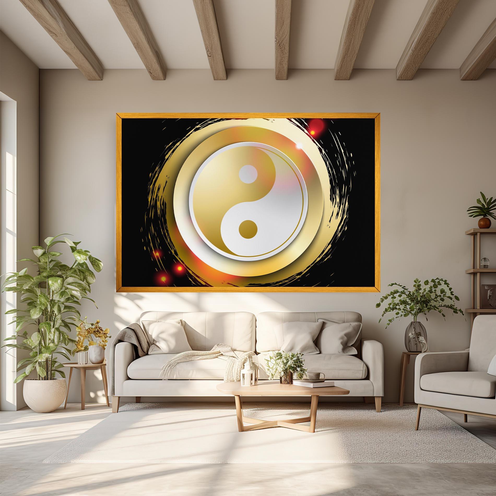 Tablou Canvas Gold Light Yinyang mockup 6