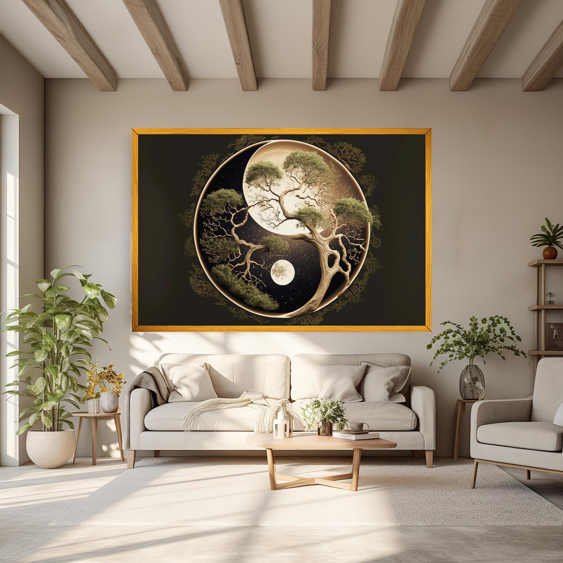 Tablou Canvas Green Tree Yinyang mockup 6