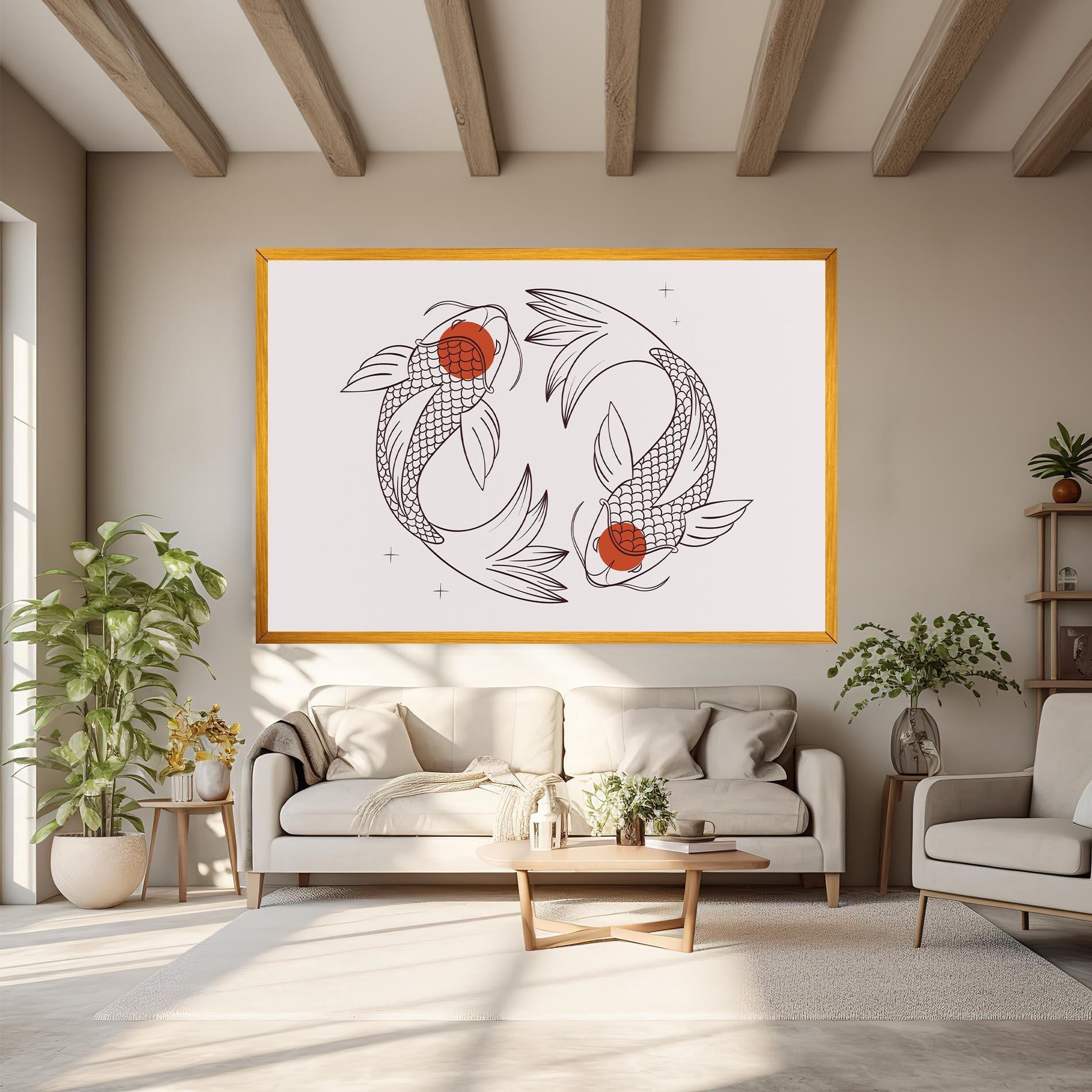 Tablou Canvas Koi Yinyang Art mockup 6