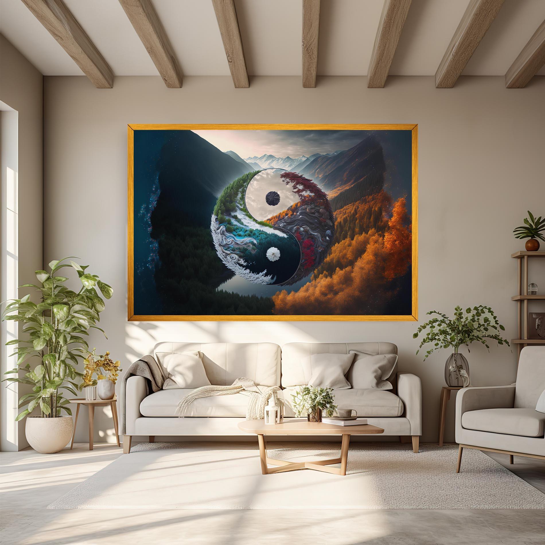 Tablou Canvas Mountain Yinyang mockup 6