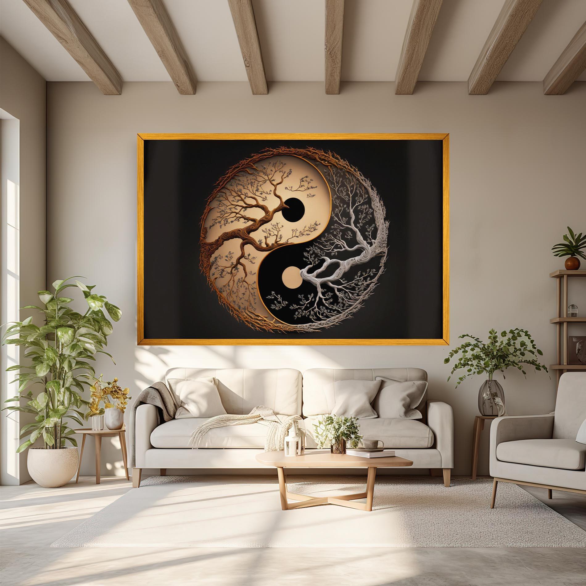 Tablou Canvas Old Tree Yinyang mockup 6