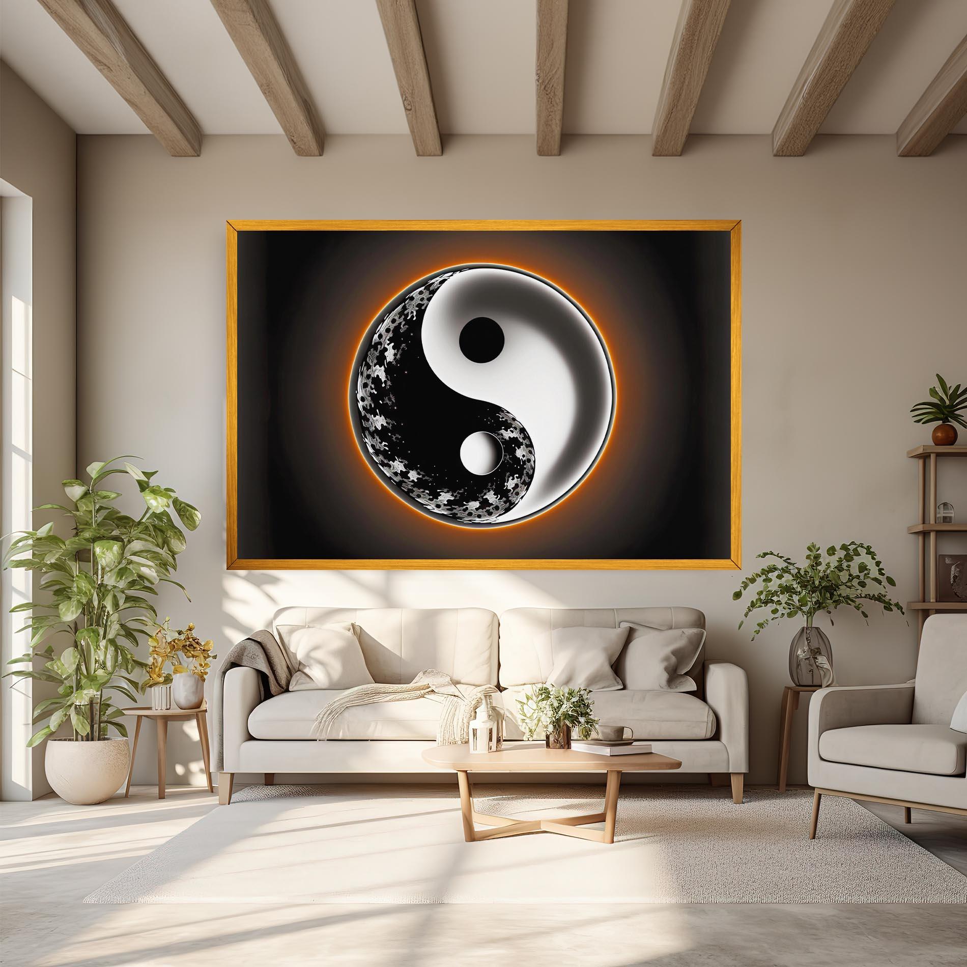 Tablou Canvas Purple Light Yinyang mockup 6