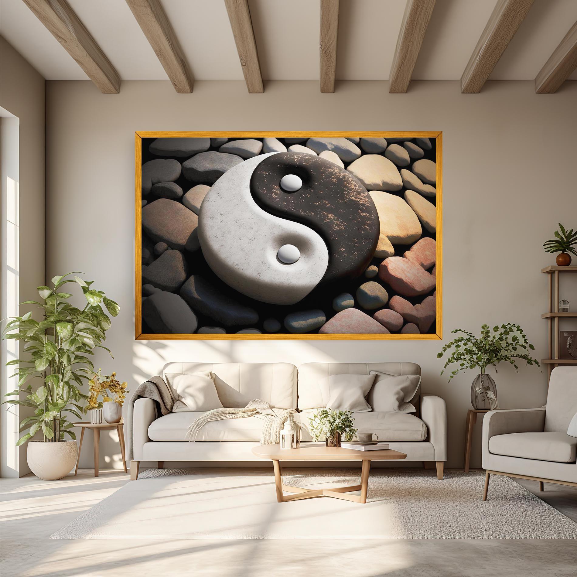 Tablou Canvas Stone Yinyang mockup 6
