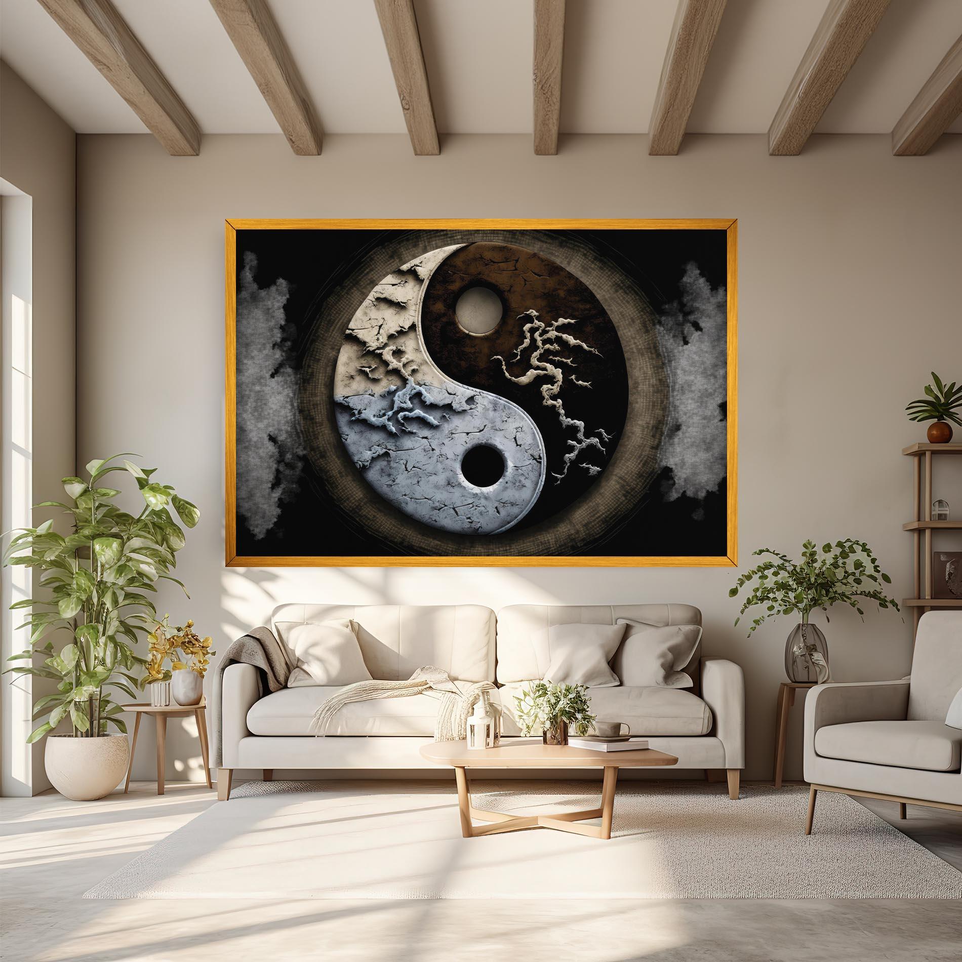 Tablou Canvas Vintage Yinyang mockup 6