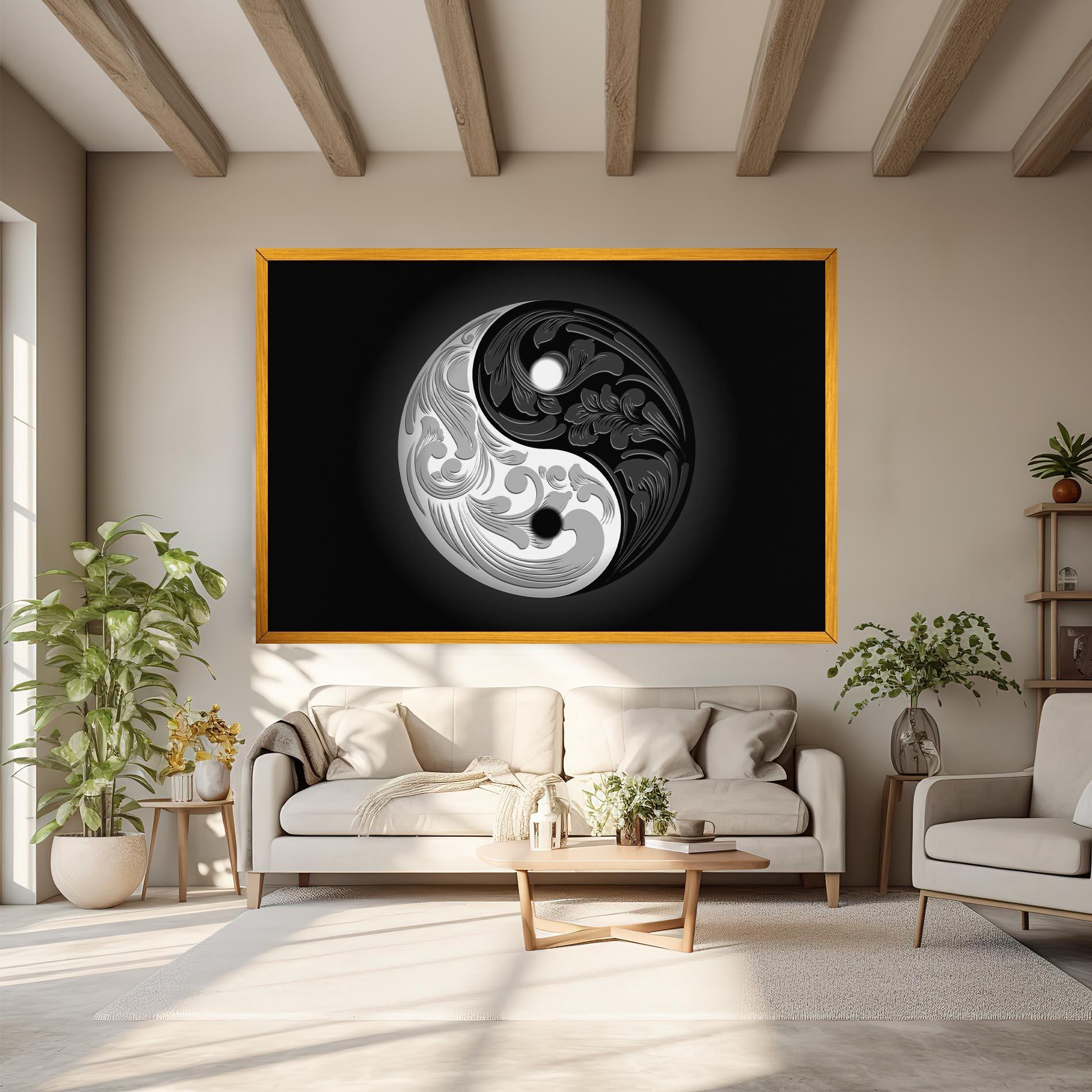 Tablou Canvas Yinyang Grey mockup 6