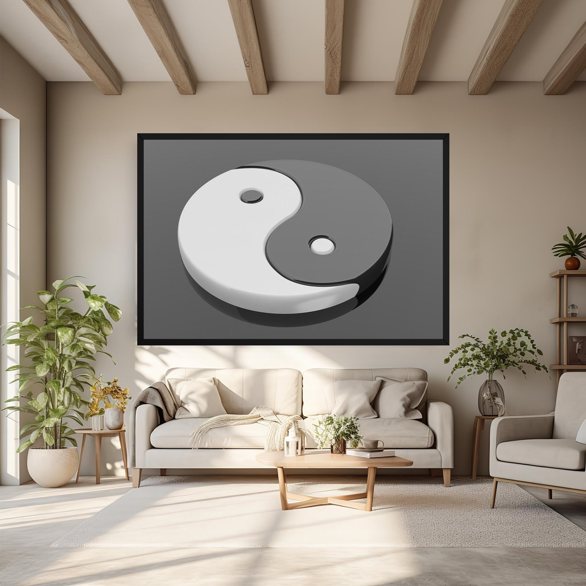 Tablou Canvas 3d Yinyang mockup 6