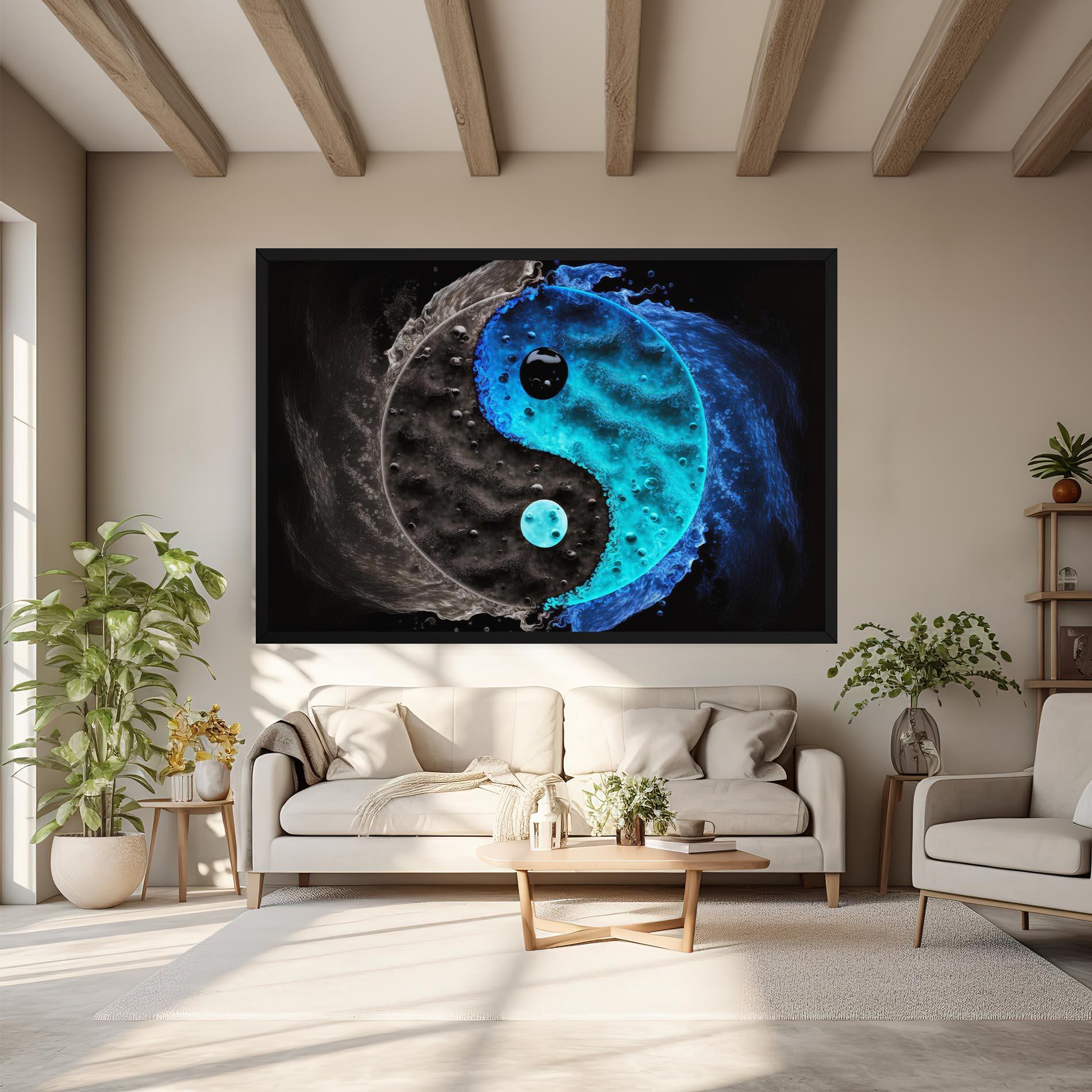 Tablou Canvas Blue Water Yinyang mockup 6