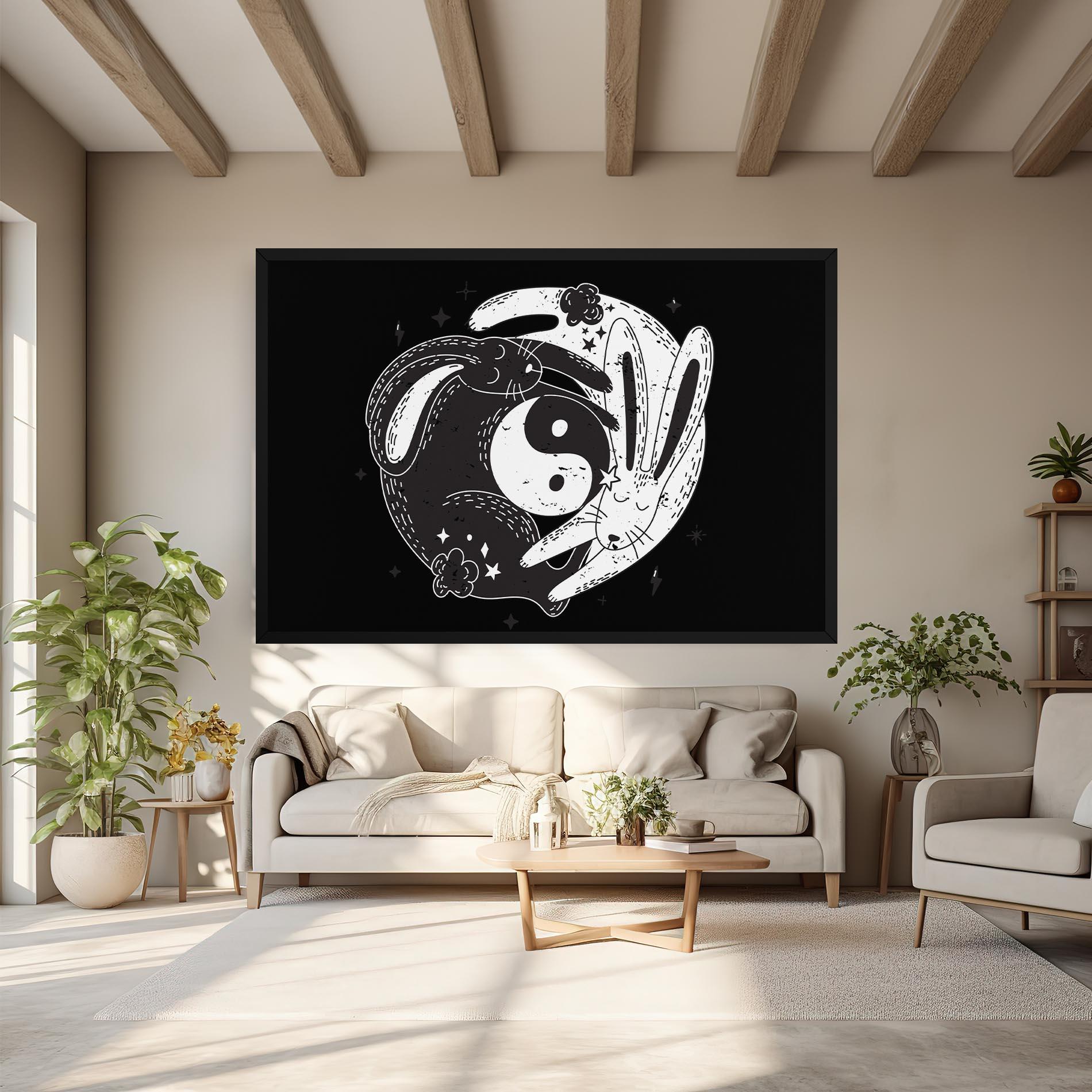 Tablou Canvas Bunny Yinyang mockup 6