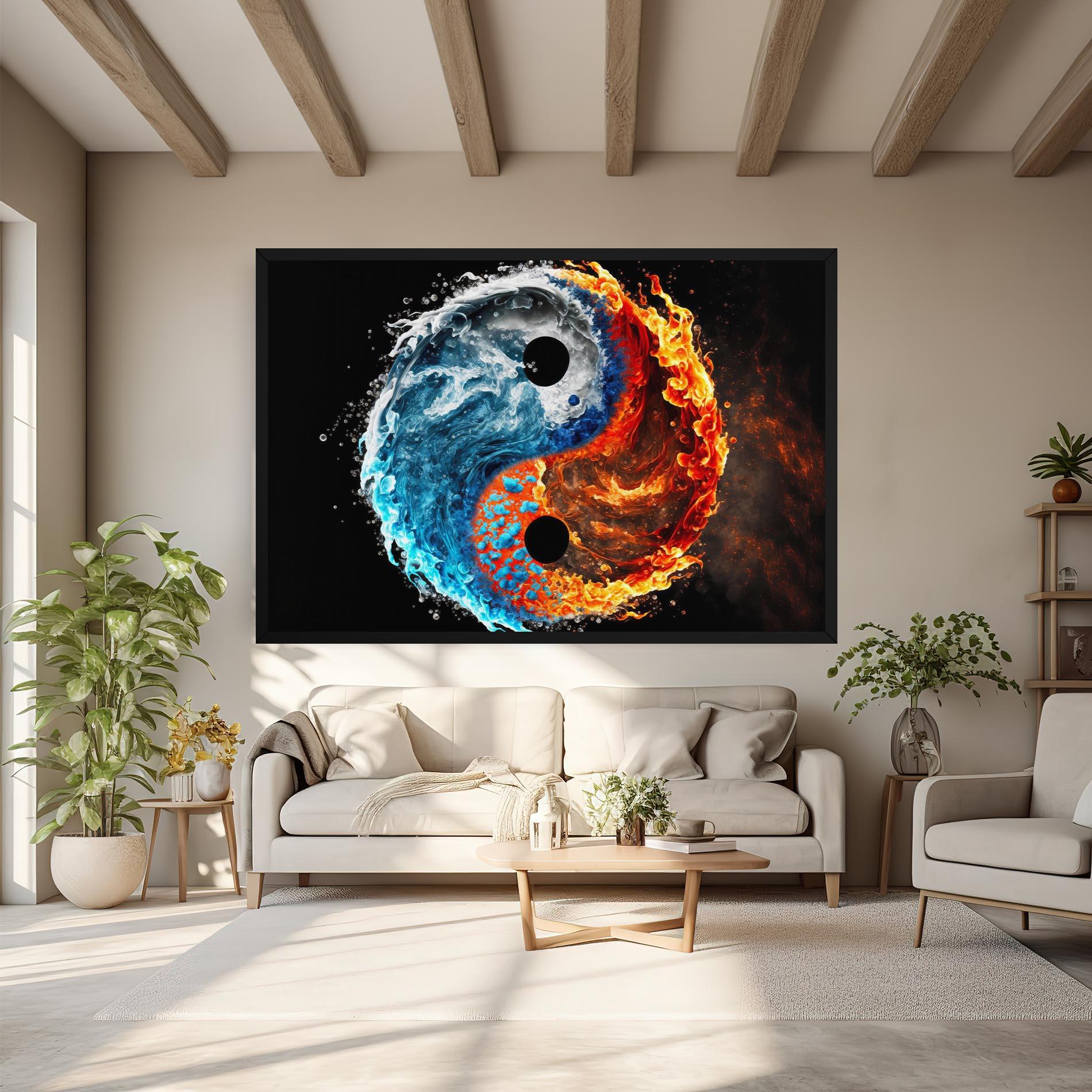 Tablou Canvas Fire Water Yin Yang mockup 6