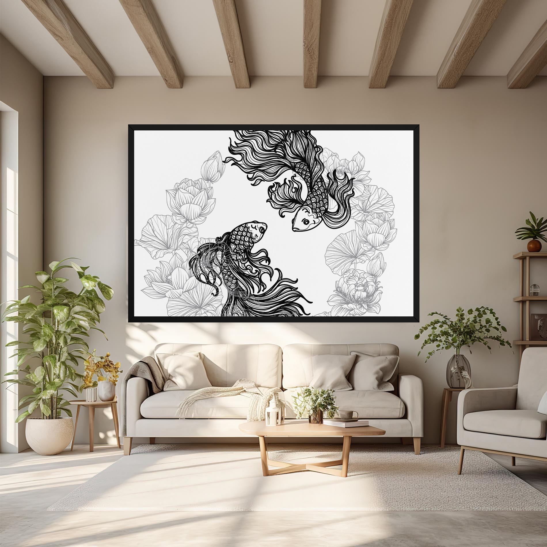 Tablou Canvas Fish Yinyang mockup 6