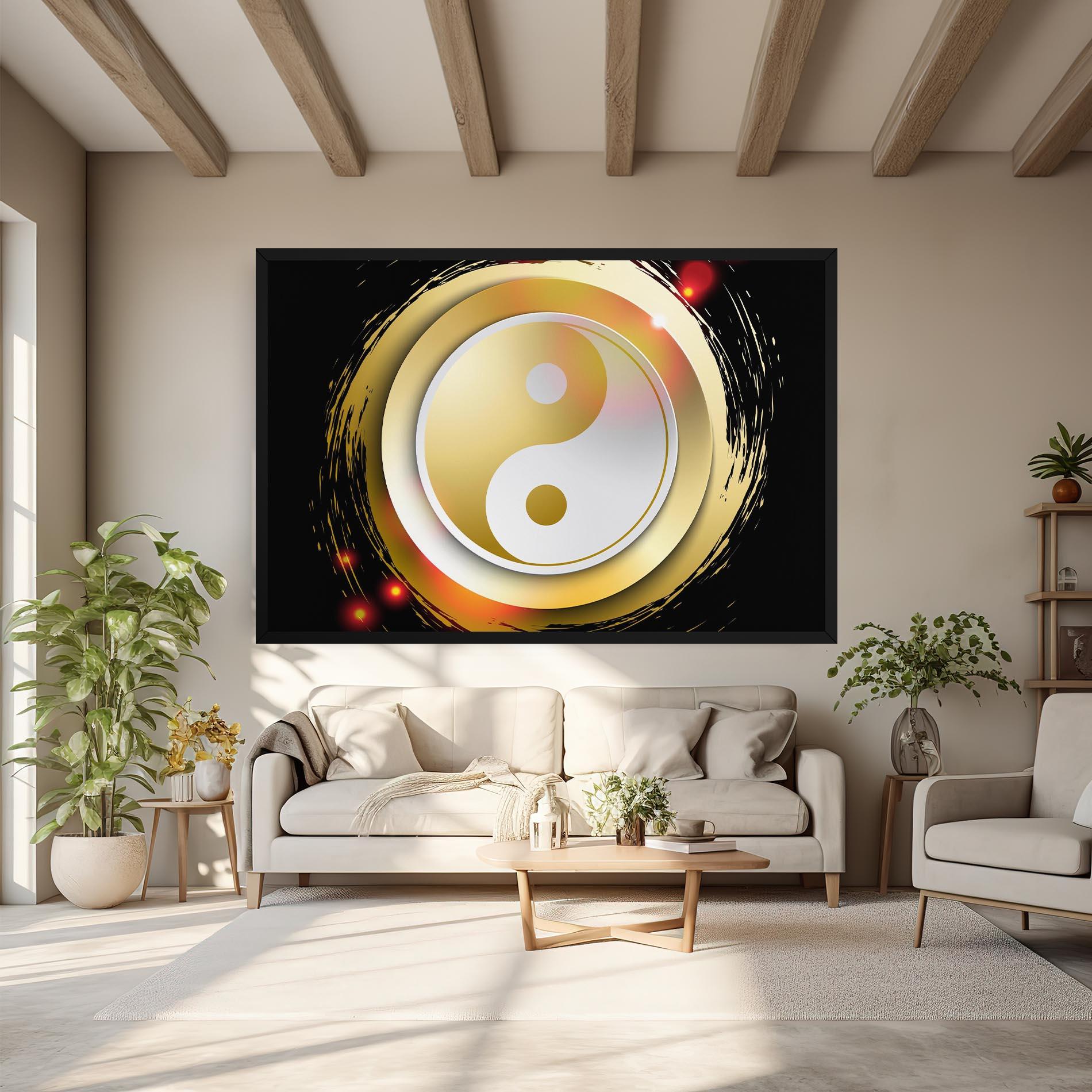 Tablou Canvas Gold Light Yinyang mockup 6