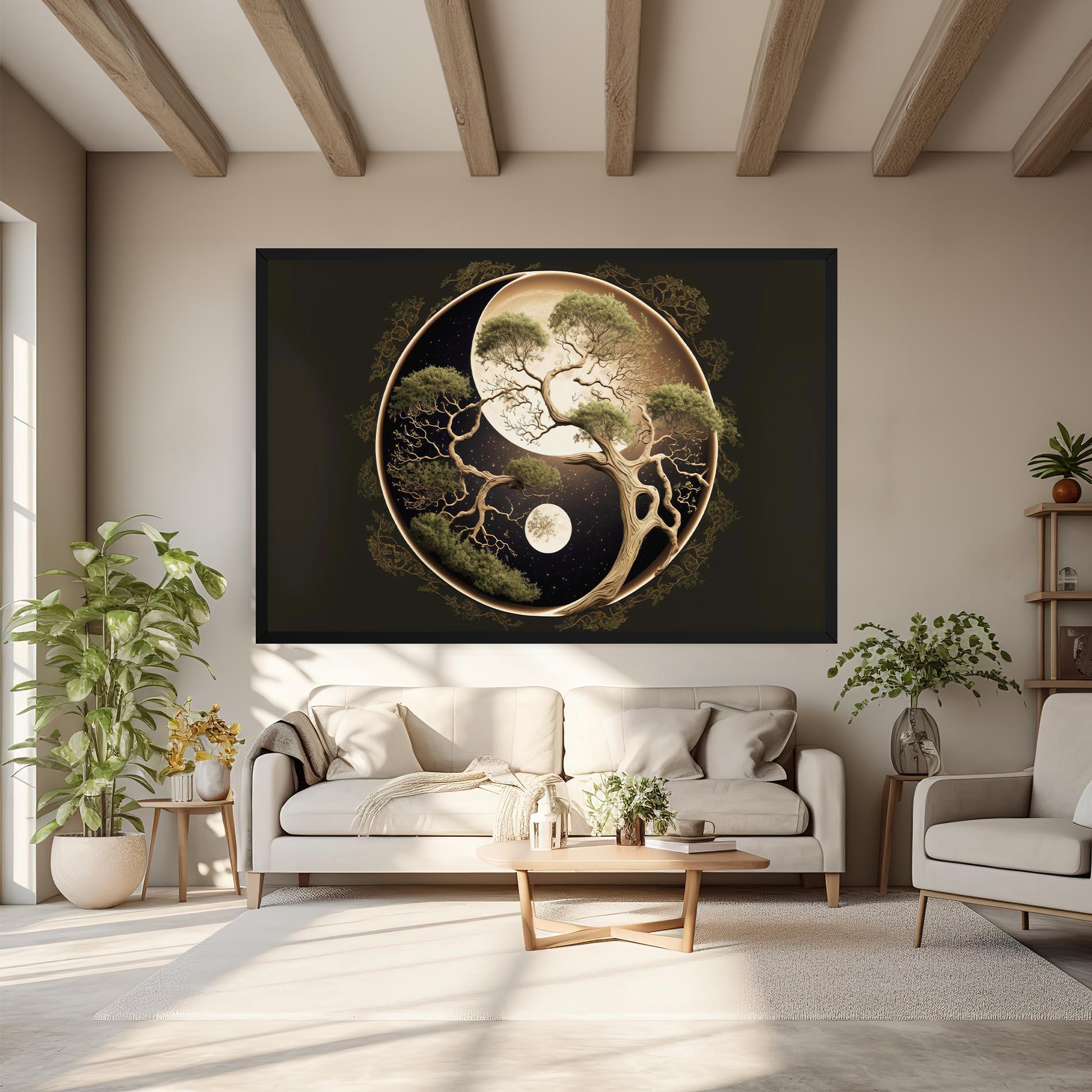 Tablou Canvas Green Tree Yinyang mockup 6