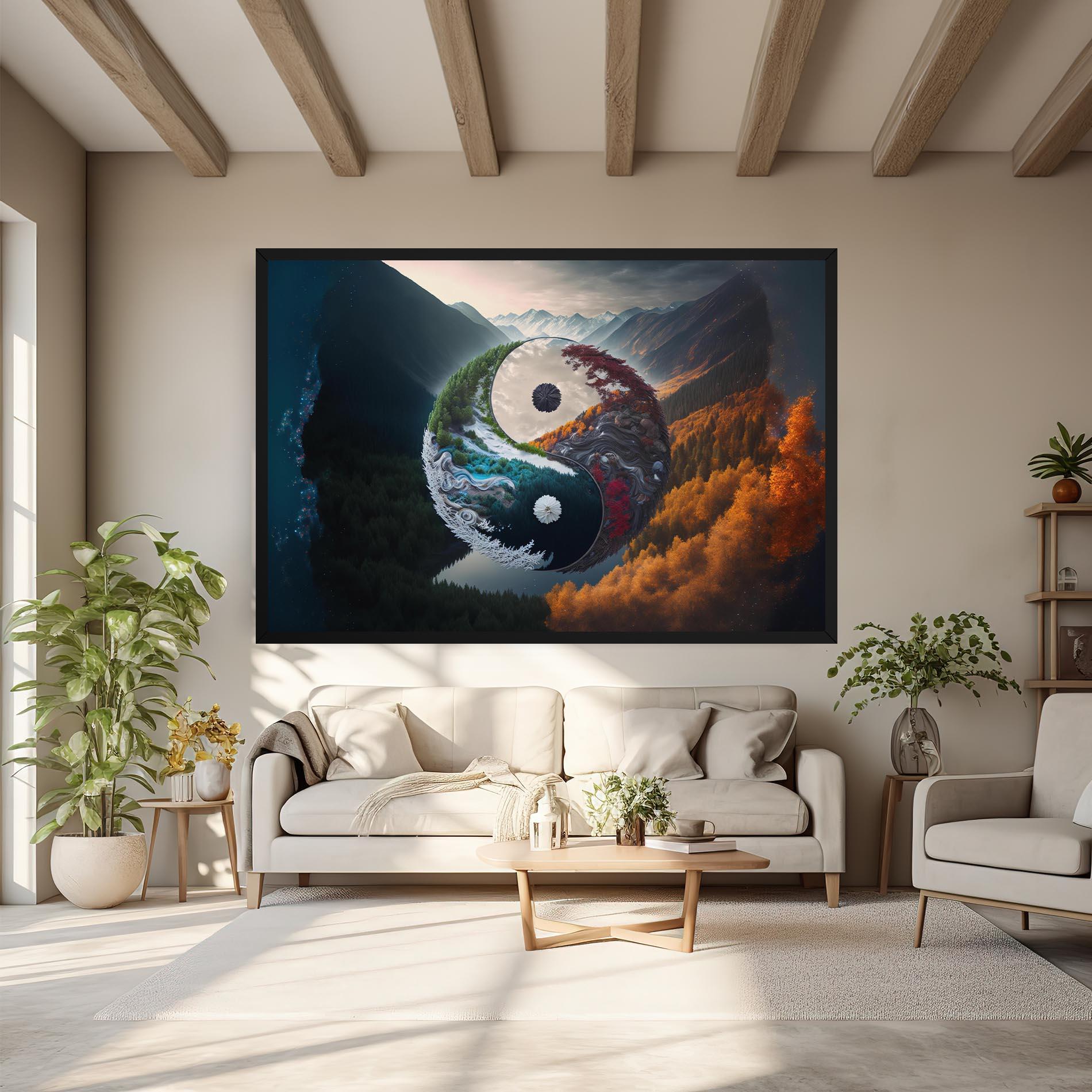 Tablou Canvas Mountain Yinyang mockup 6