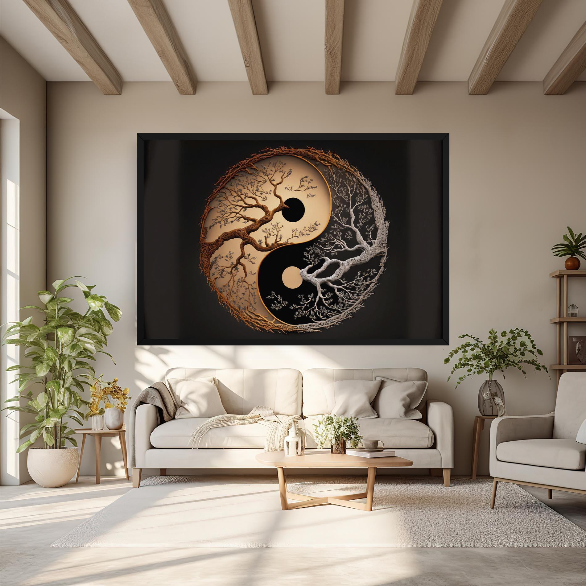 Tablou Canvas Old Tree Yinyang mockup 6