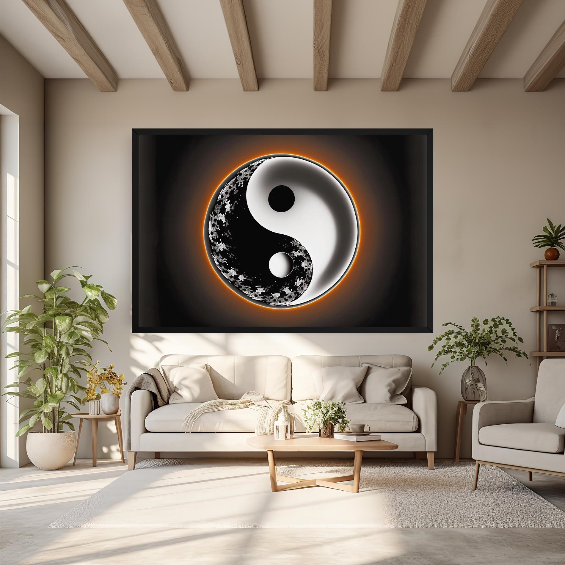 Tablou Canvas Purple Light Yinyang mockup 6