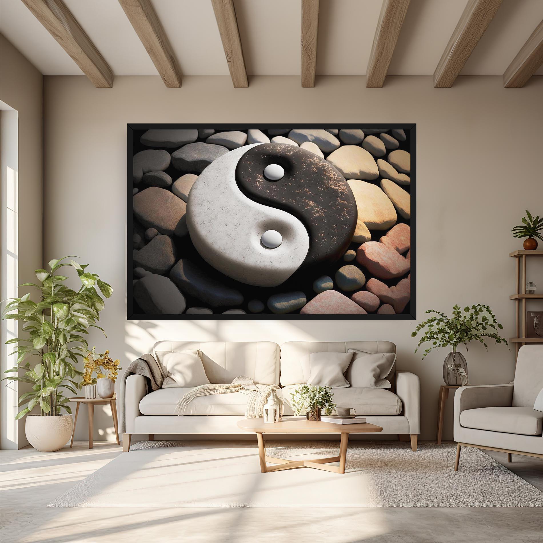 Tablou Canvas Stone Yinyang mockup 6