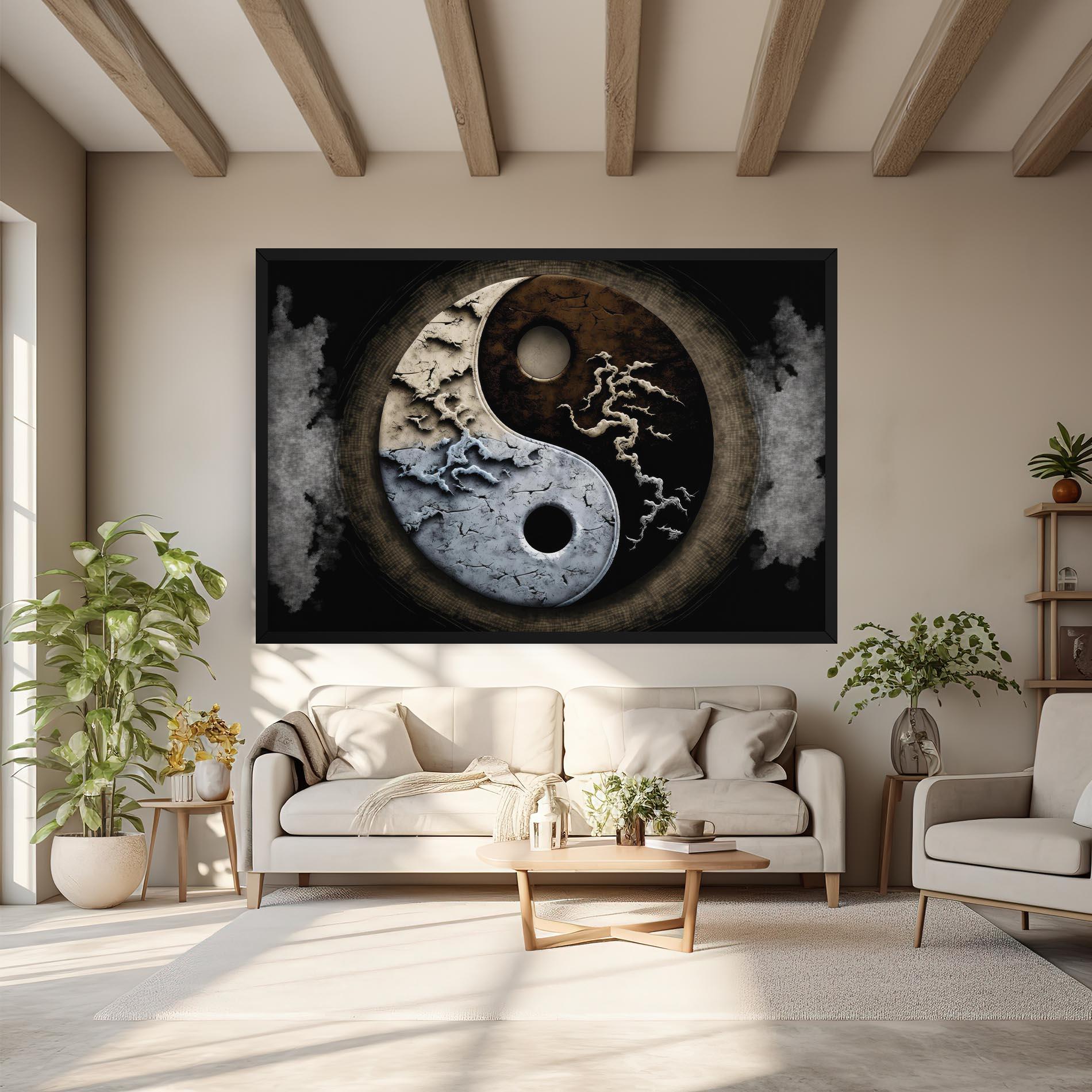 Tablou Canvas Vintage Yinyang mockup 6