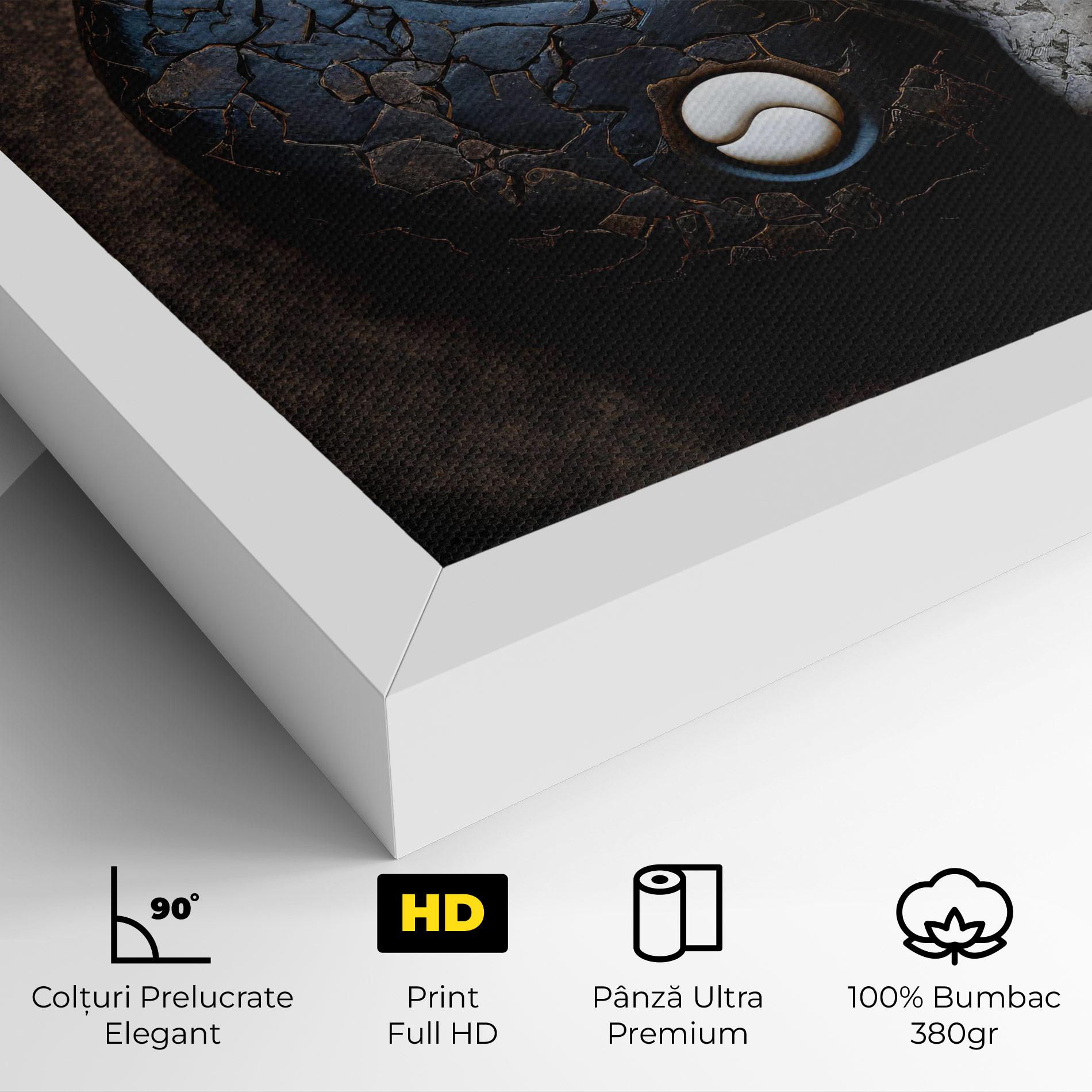 Tablou Canvas Black Stone Yinyang mockup 4