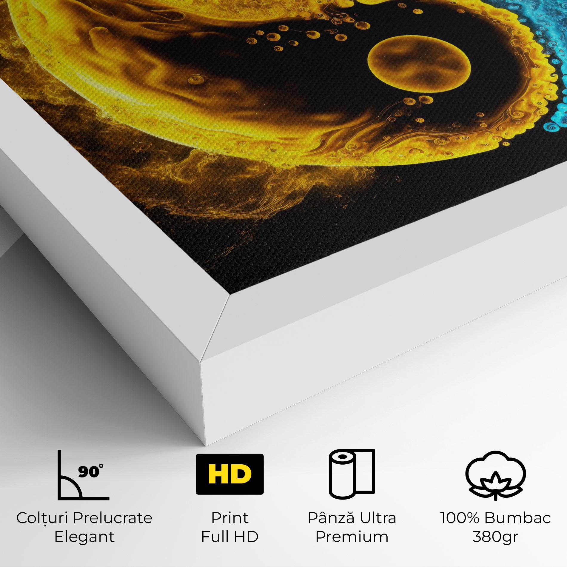 Tablou Canvas Yellow Blue Yinyang mockup 4