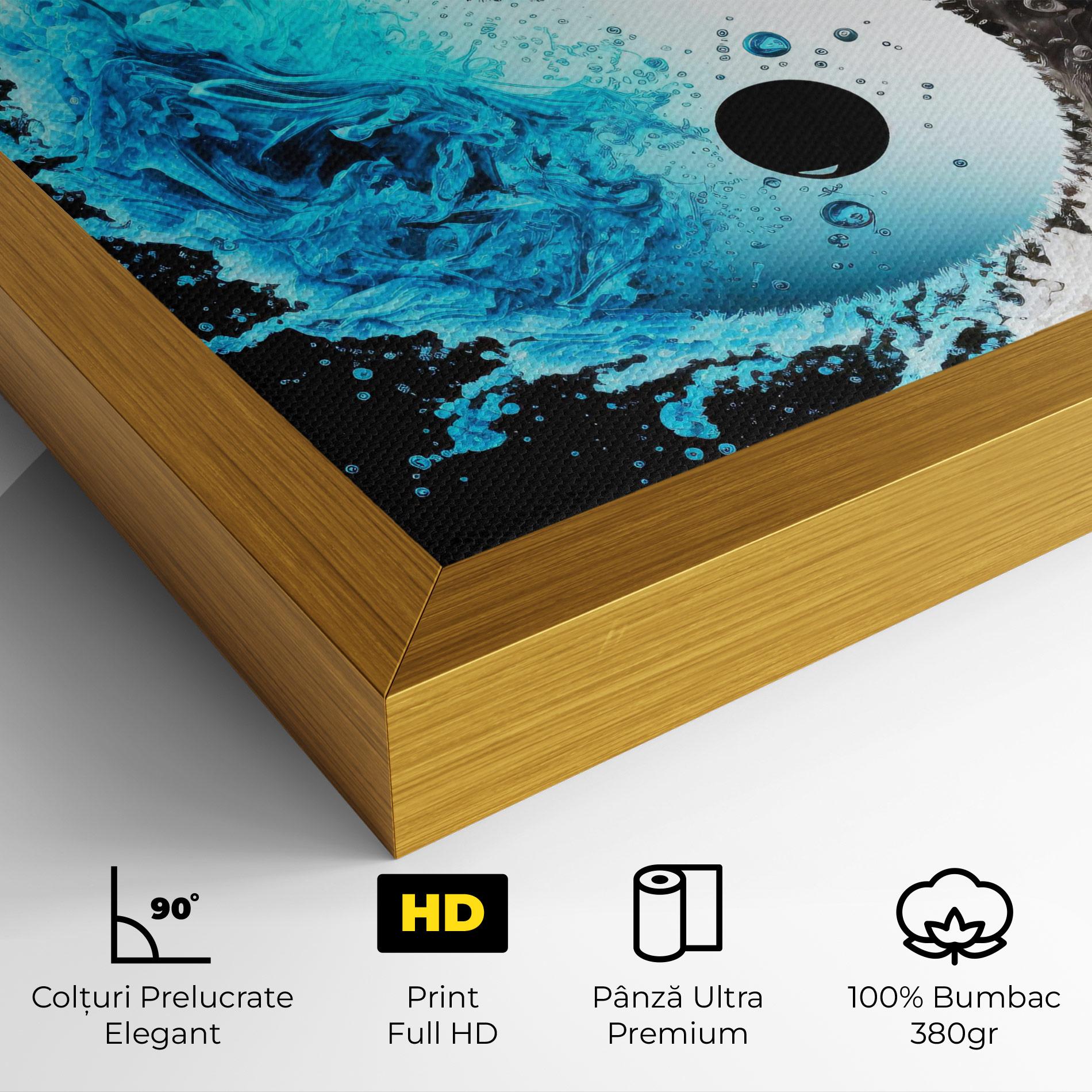Tablou Canvas Blue Black Yinyang mockup 4