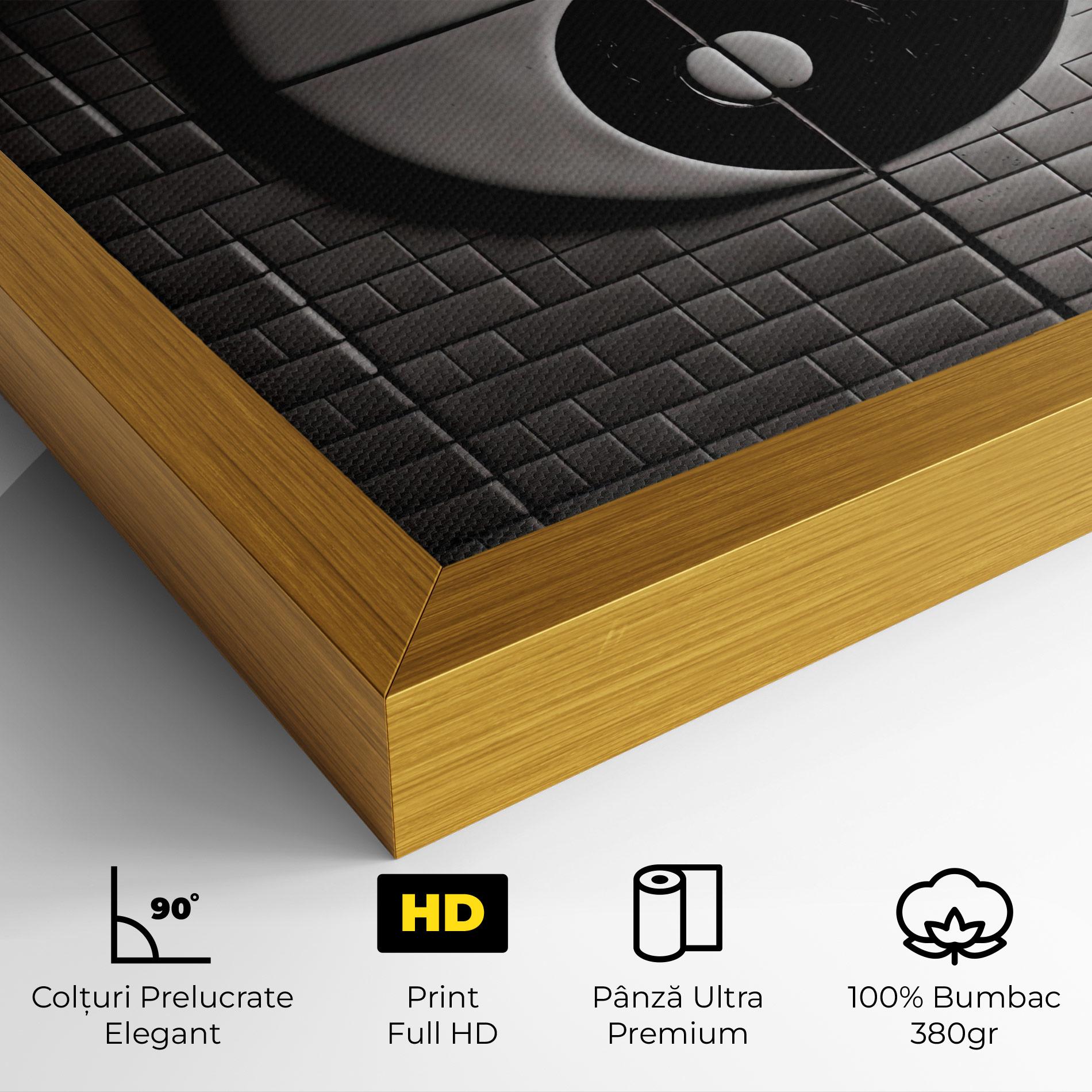 Tablou Canvas Yinyang Tiles Wall mockup 4