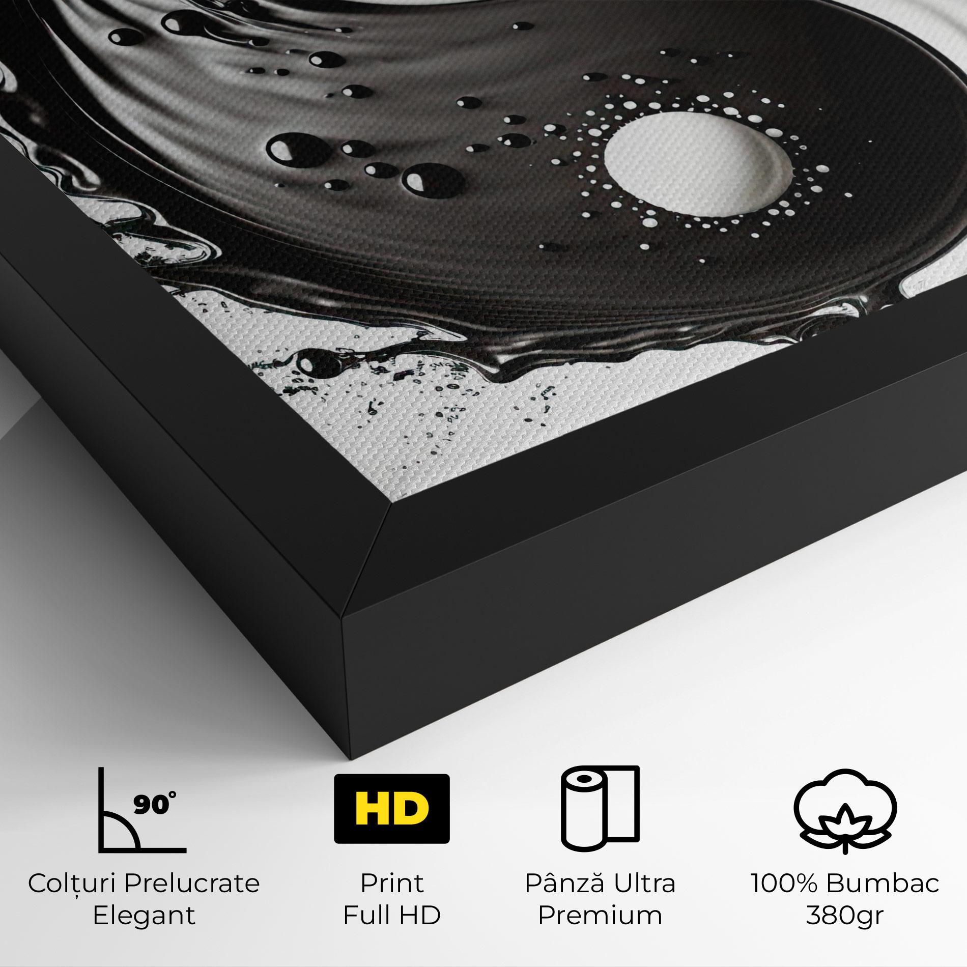 Tablou Canvas Black Liquid Yinyang mockup 4