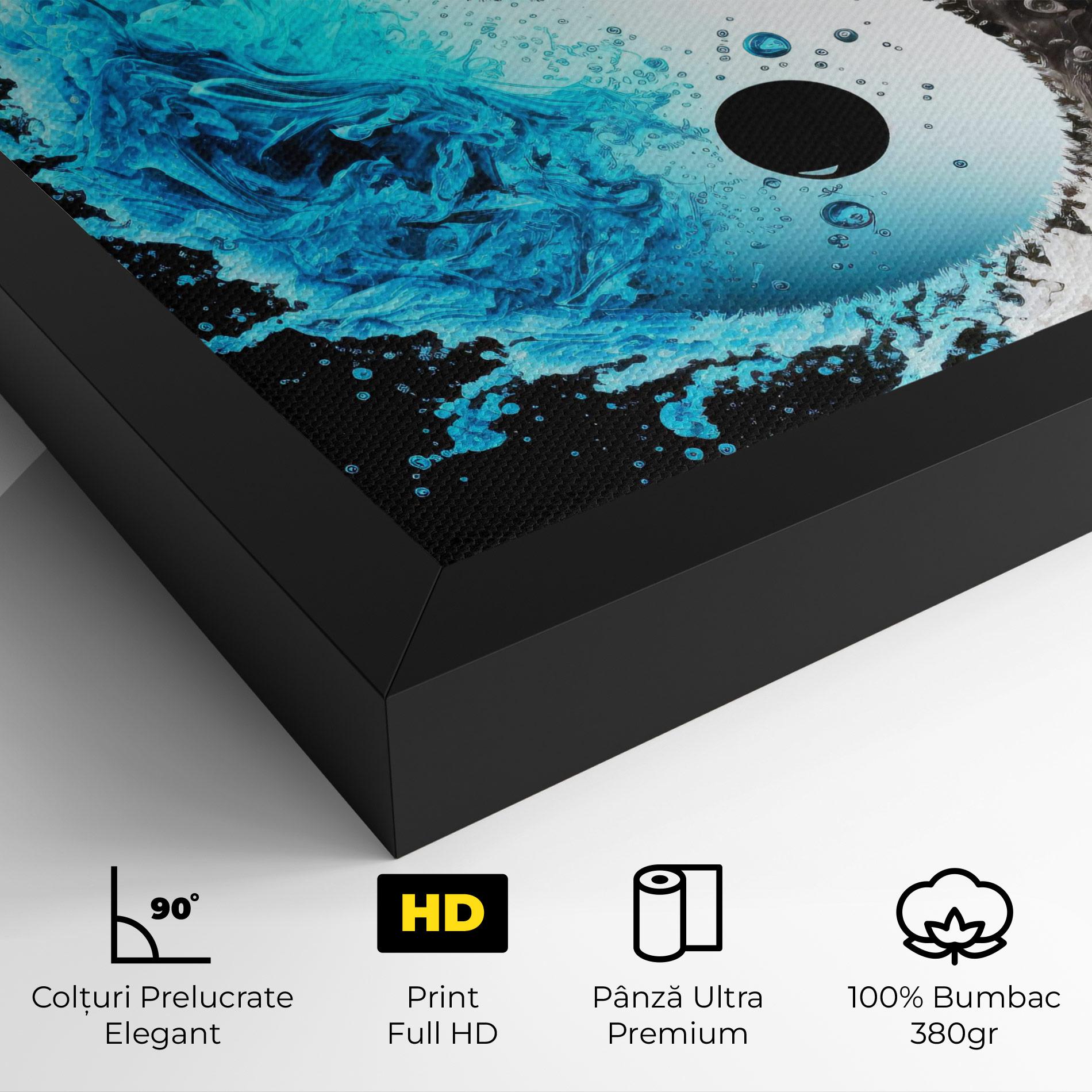 Tablou Canvas Blue Black Yinyang mockup 4