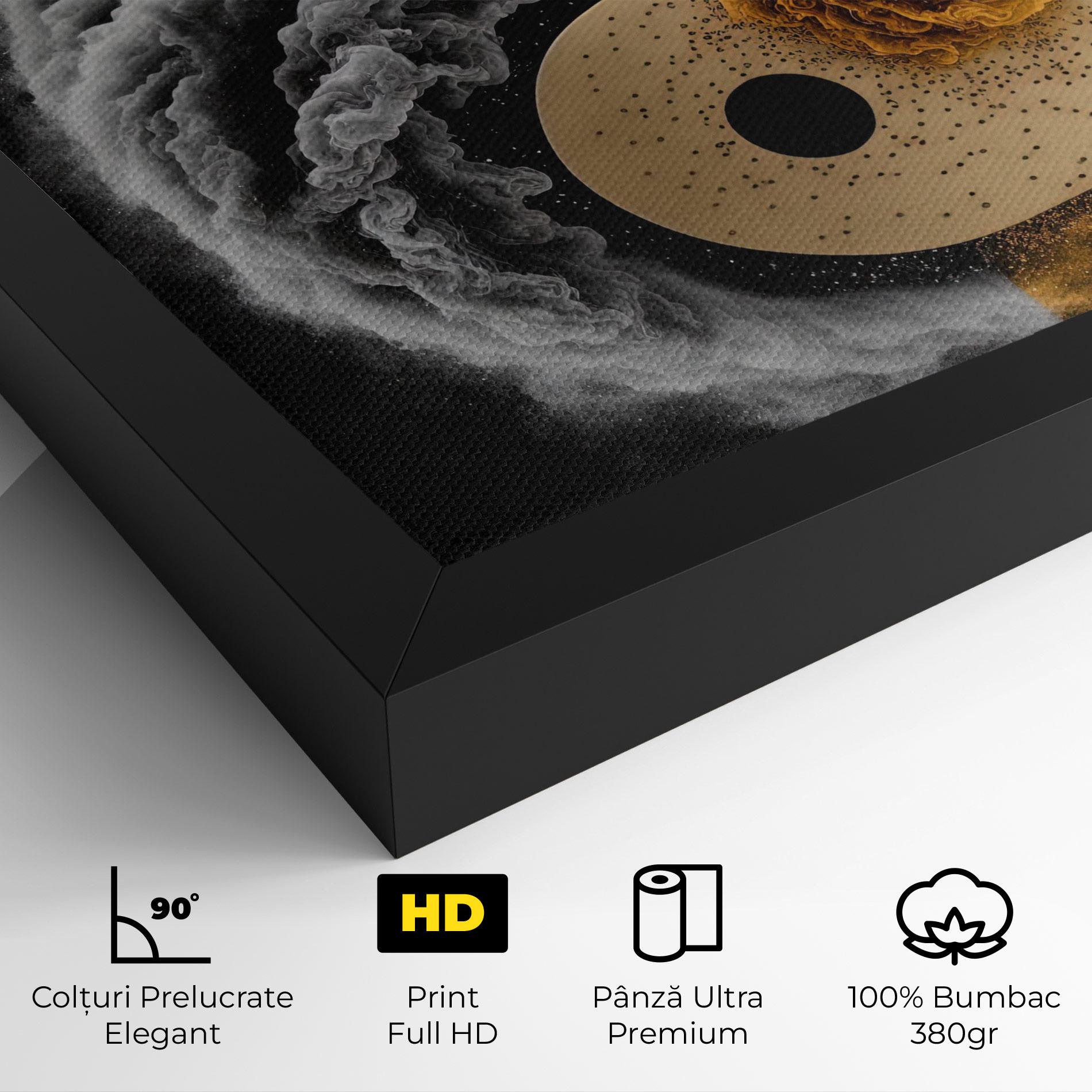 Tablou Canvas Cream Smoke Yinyang mockup 4