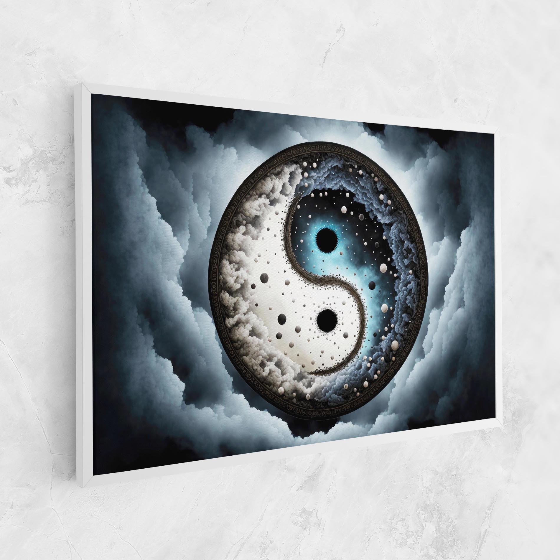 Tablou Canvas Black Blue Yinyang mockup 1