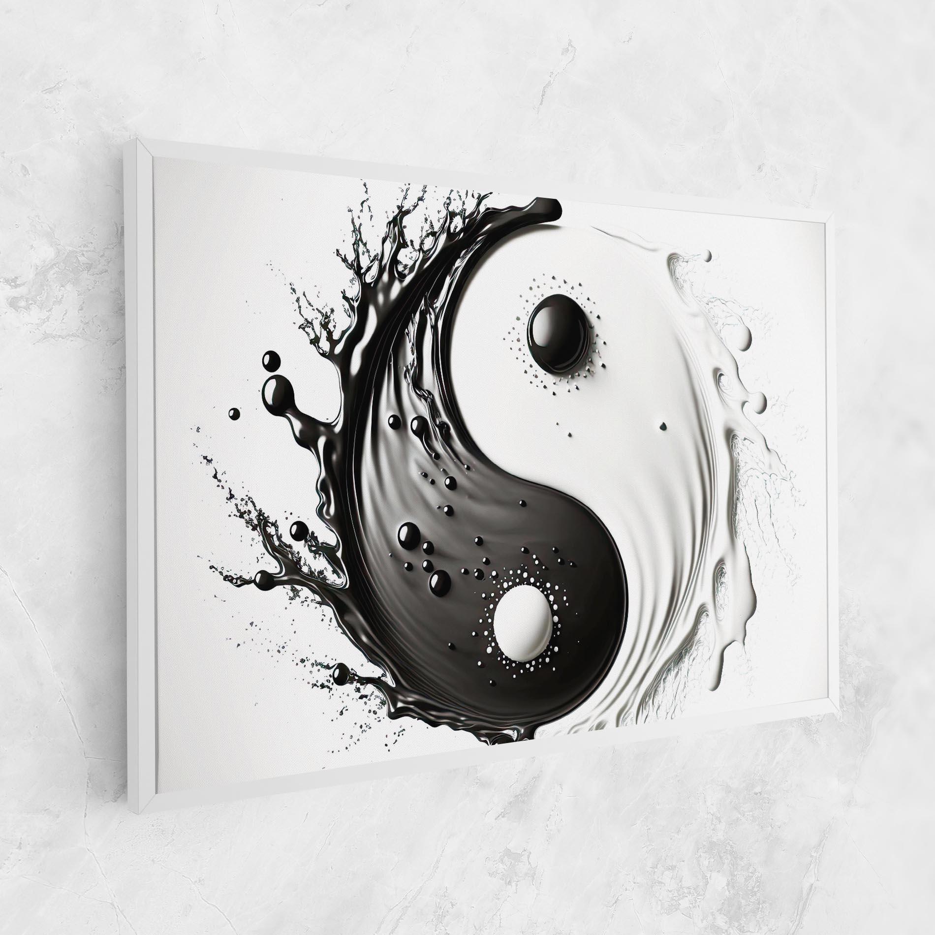 Tablou Canvas Black Liquid Yinyang mockup 1