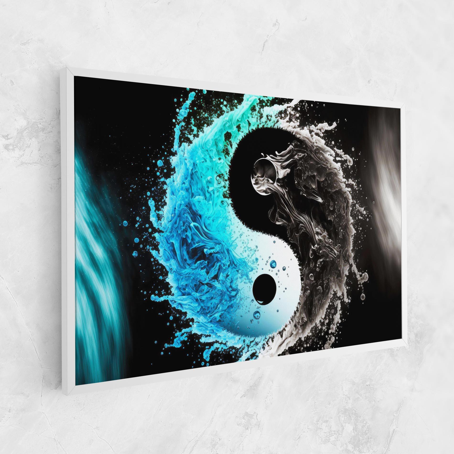 Tablou Canvas Blue Black Yinyang mockup 1