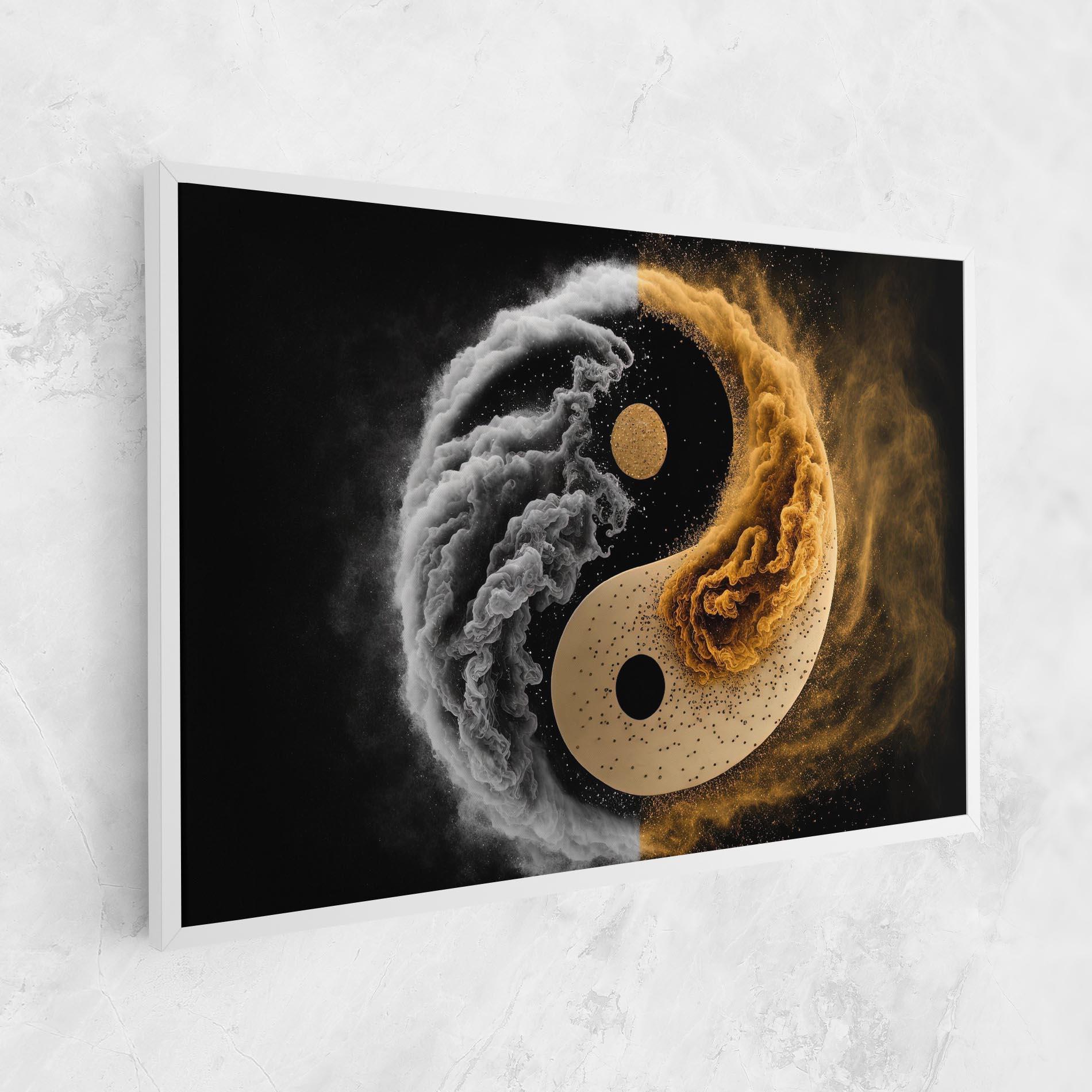 Tablou Canvas Cream Smoke Yinyang mockup 1