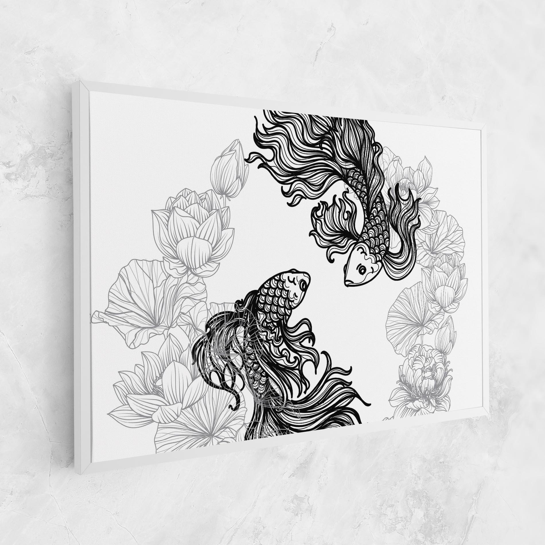 Tablou Canvas Fish Yinyang mockup 1