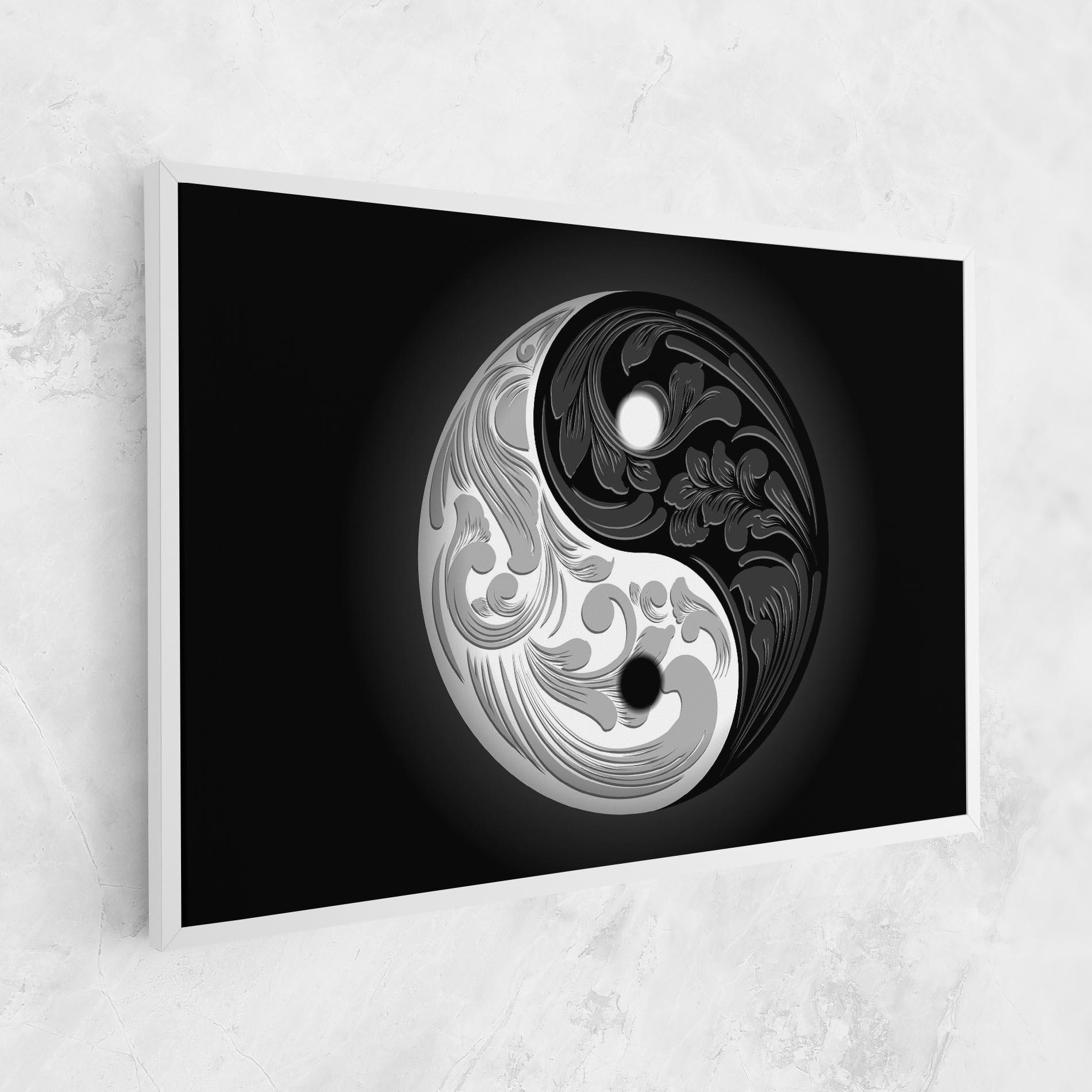 Tablou Canvas Yinyang Grey mockup 1
