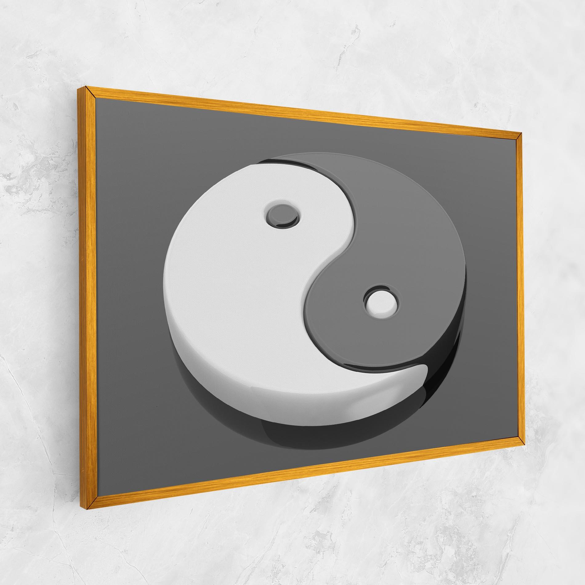 Tablou Canvas 3d Yinyang mockup 1