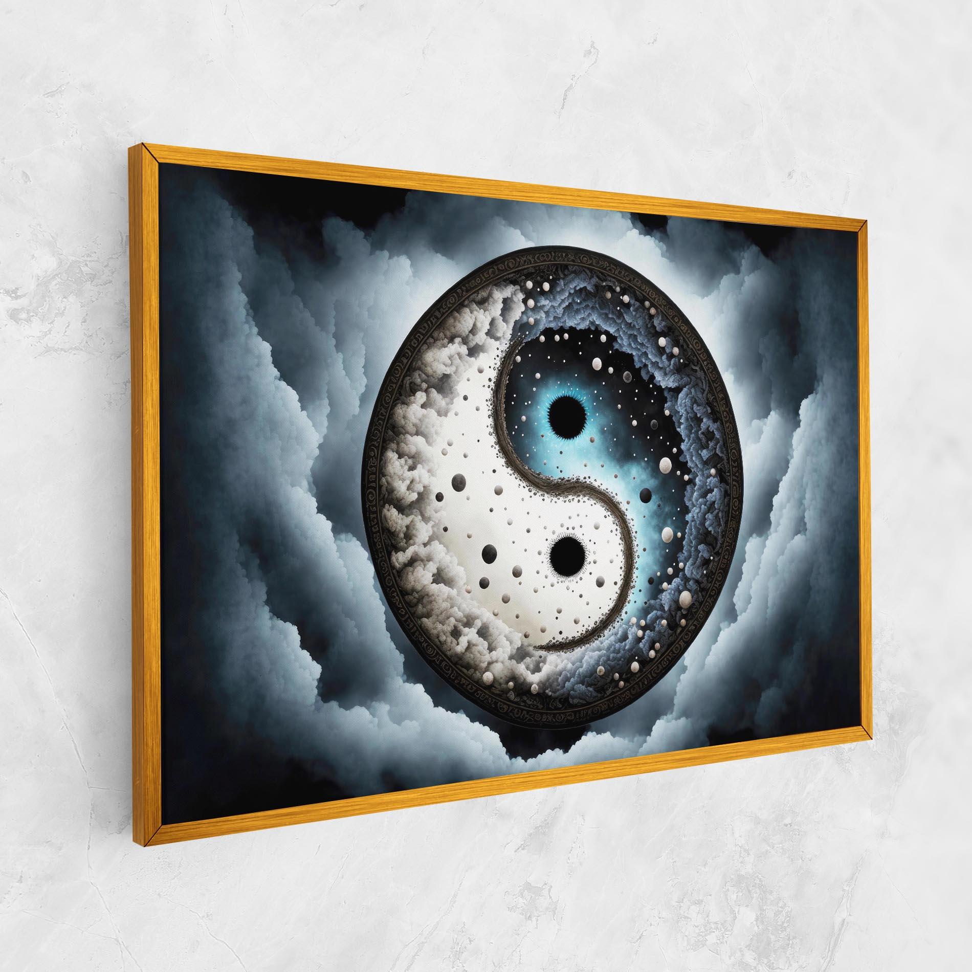 Tablou Canvas Black Blue Yinyang mockup 1