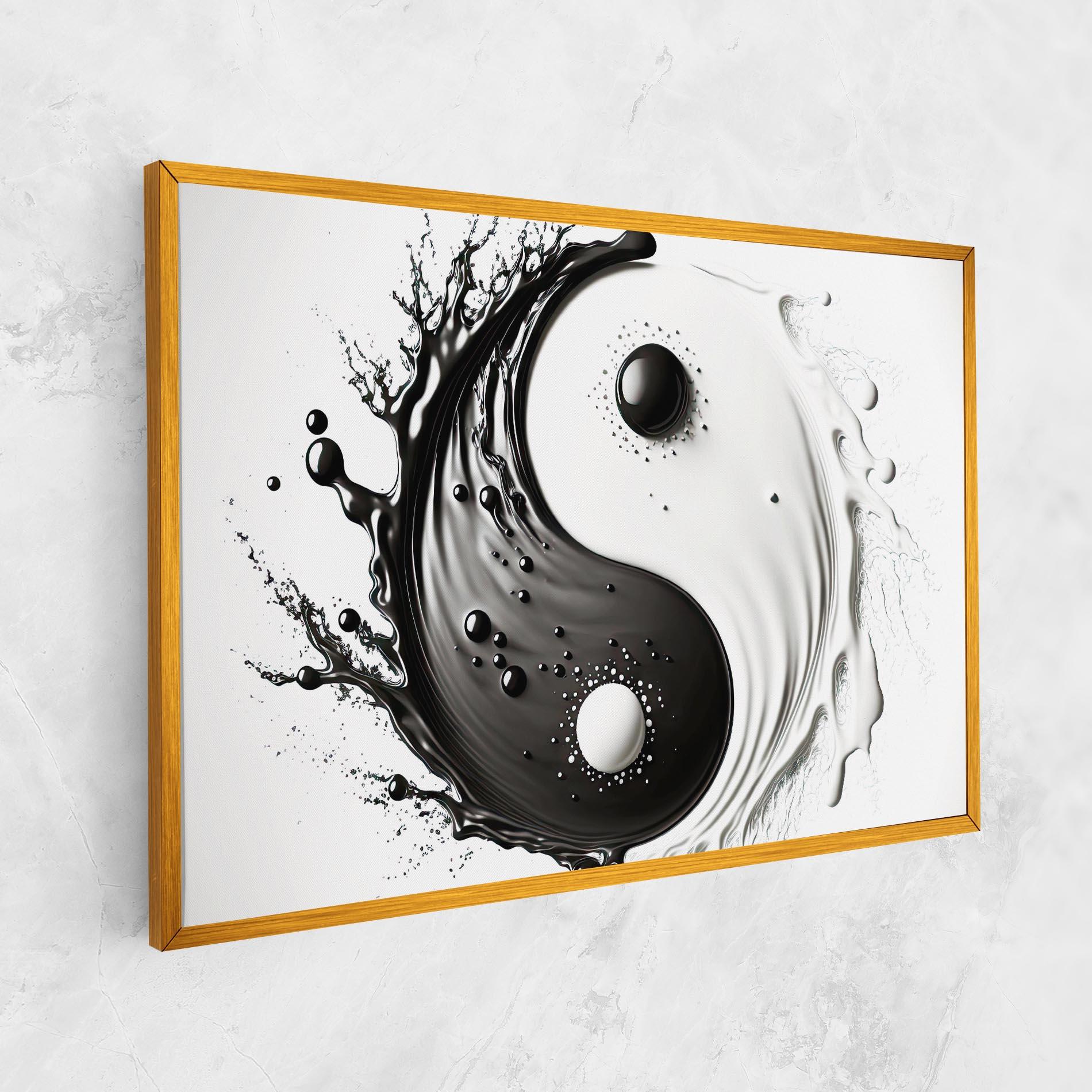 Tablou Canvas Black Liquid Yinyang mockup 1