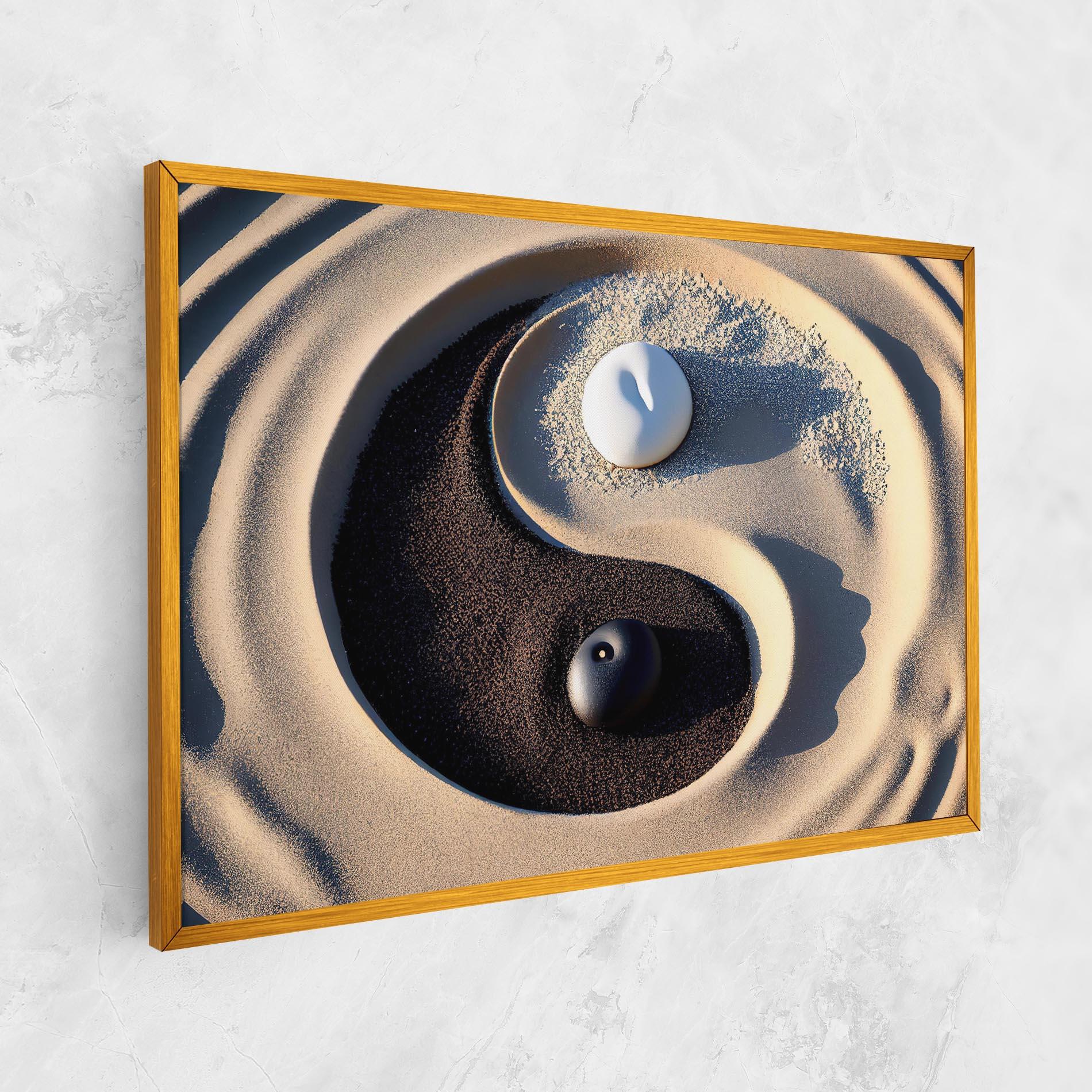 Tablou Canvas Black Sand Yinyang mockup 1