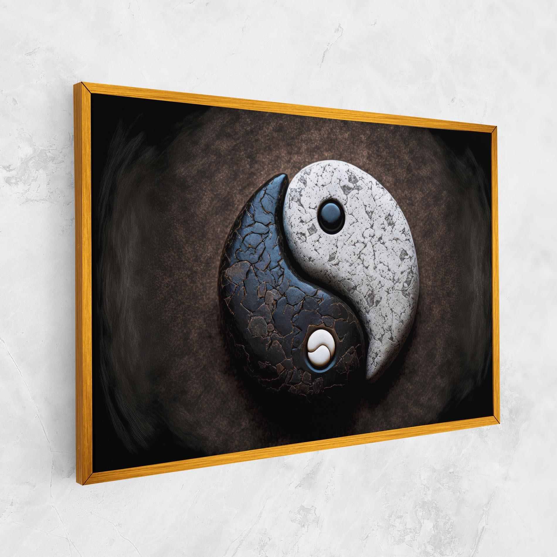 Tablou Canvas Black Stone Yinyang mockup 1