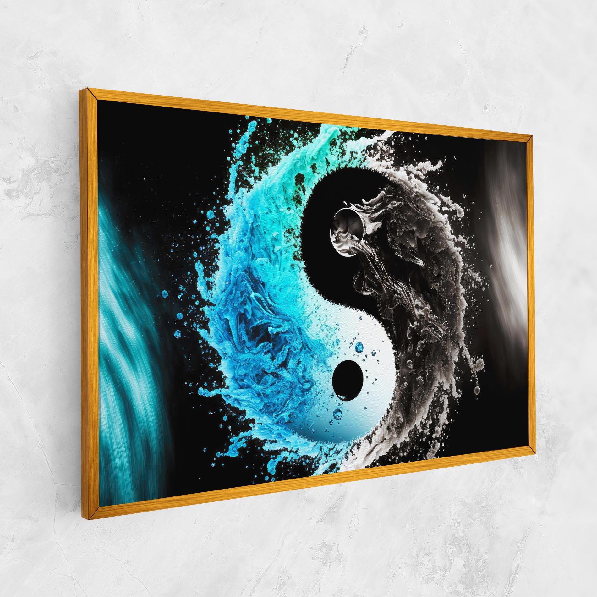 Tablou Canvas Blue Black Yinyang mockup 1