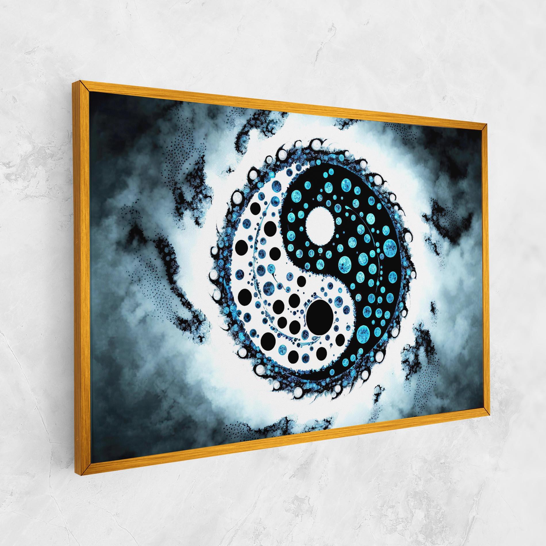 Tablou Canvas Blue White Yinyang mockup 1