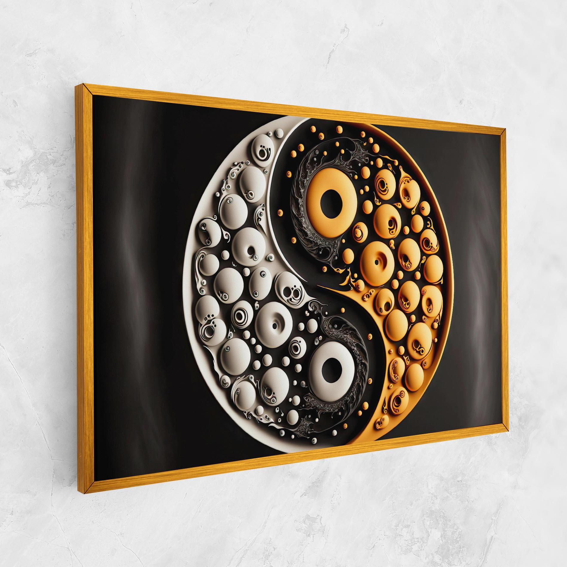 Tablou Canvas Cream Balls Yinyang mockup 1