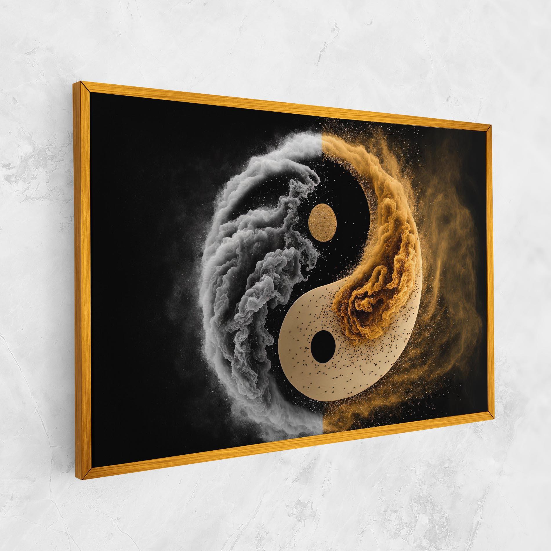 Tablou Canvas Cream Smoke Yinyang mockup 1