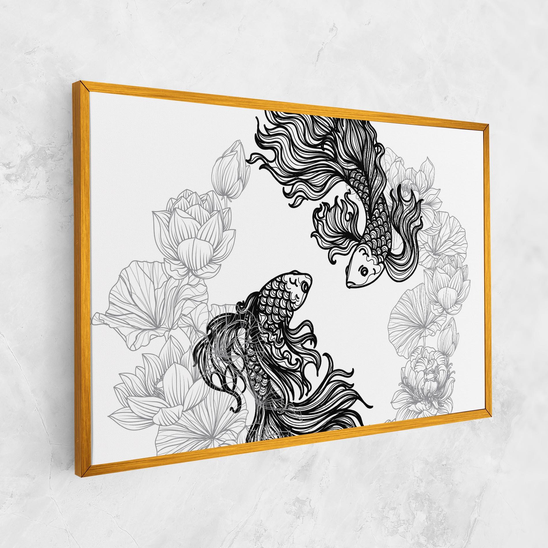 Tablou Canvas Fish Yinyang mockup 1