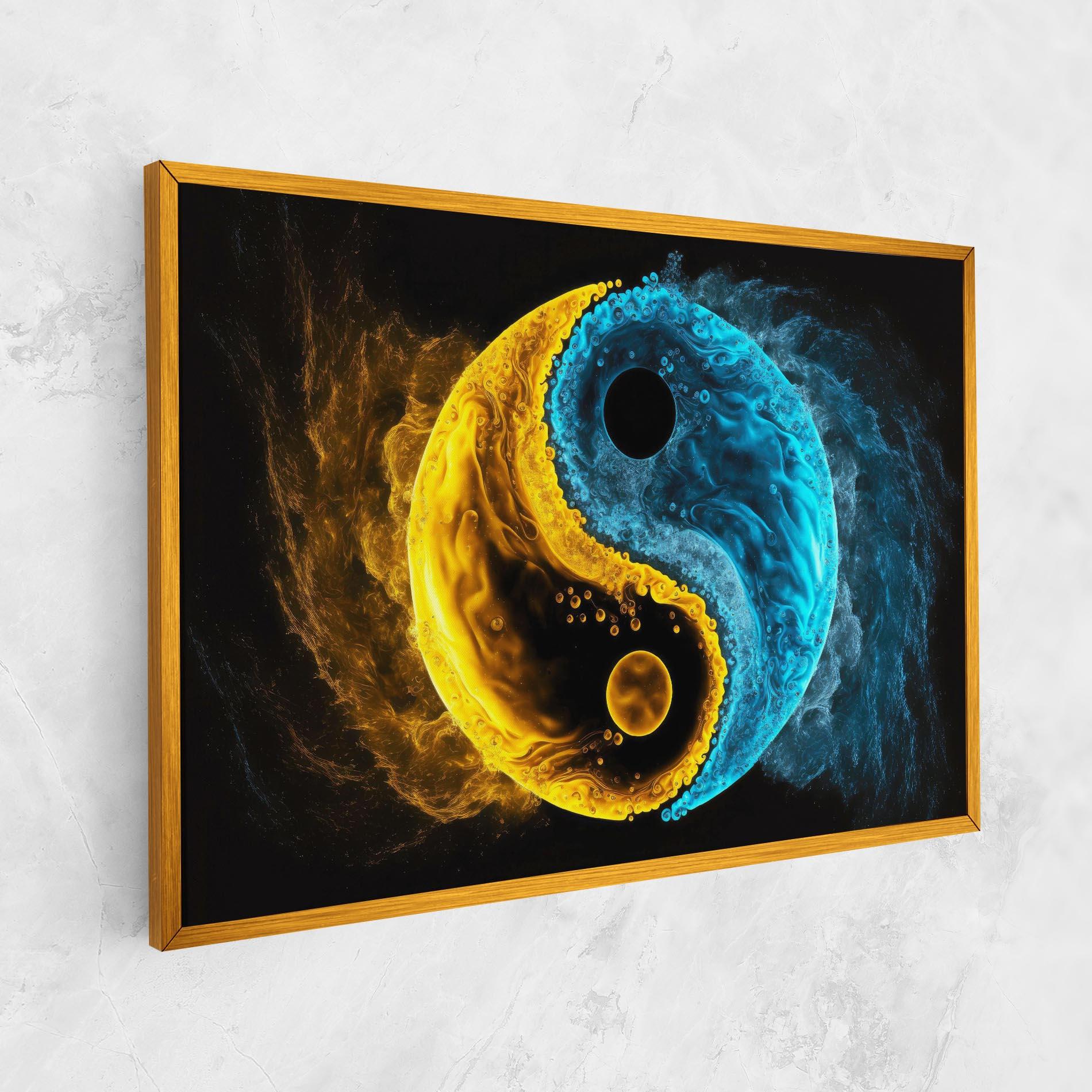 Tablou Canvas Yellow Blue Yinyang mockup 1