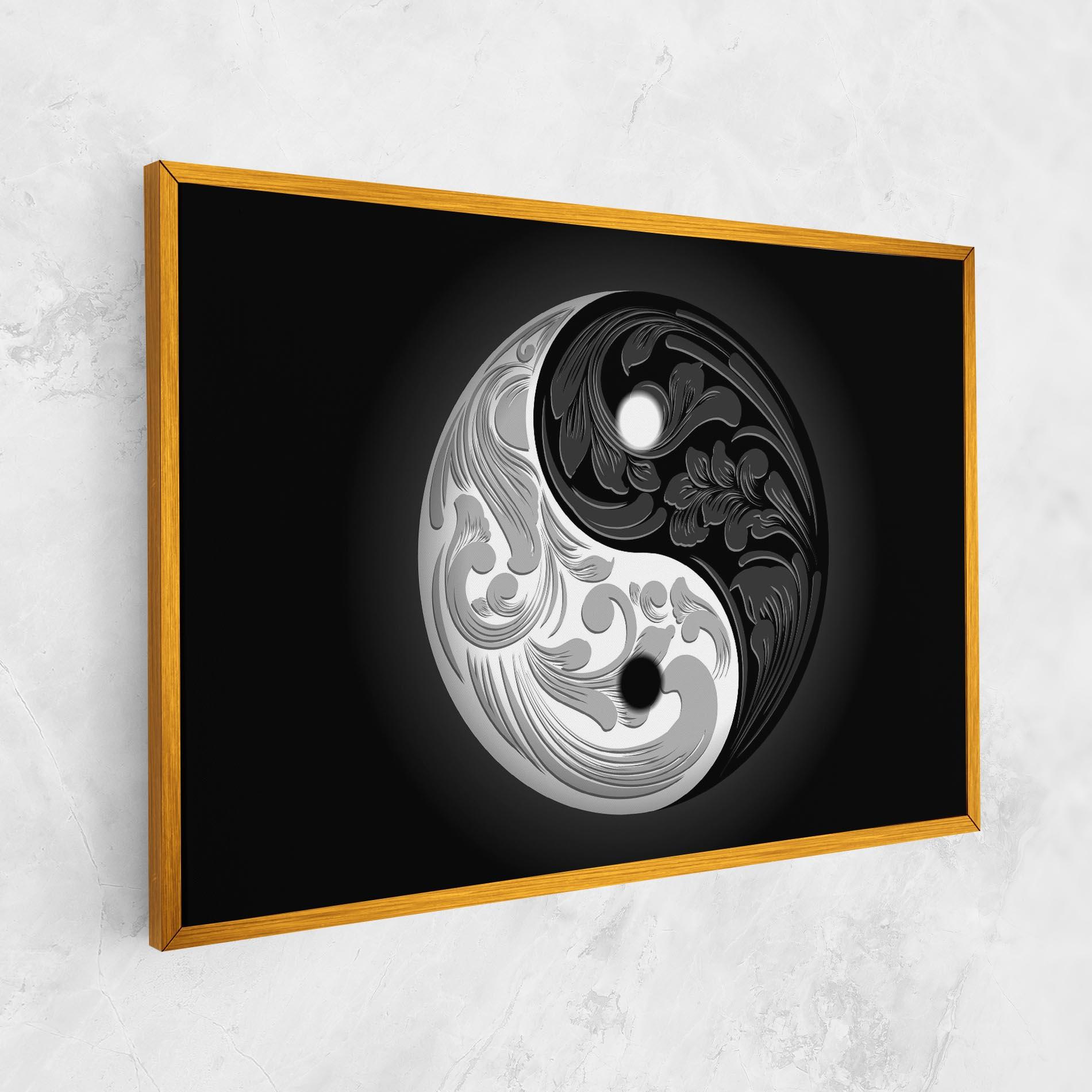 Tablou Canvas Yinyang Grey mockup 1