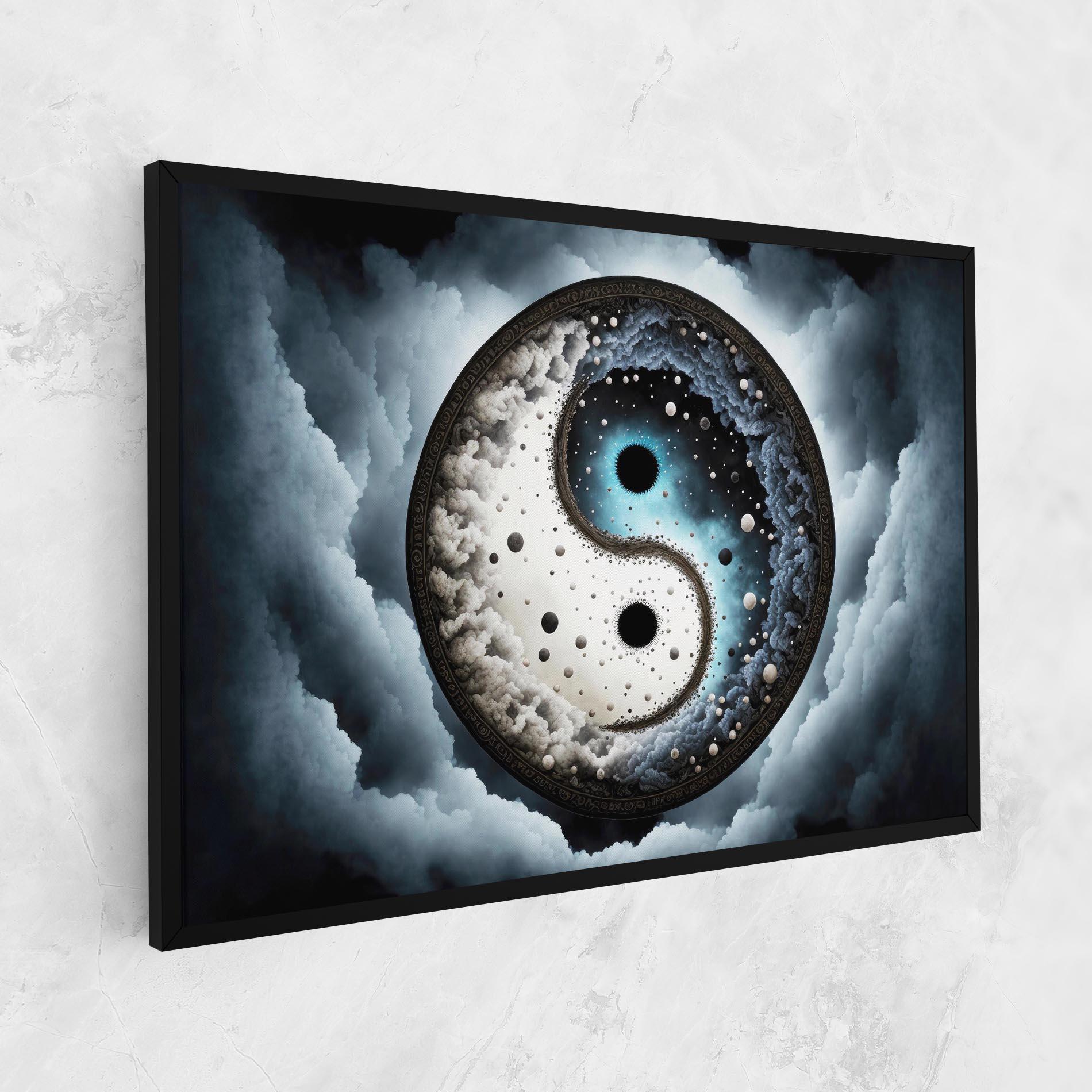 Tablou Canvas Black Blue Yinyang mockup 1