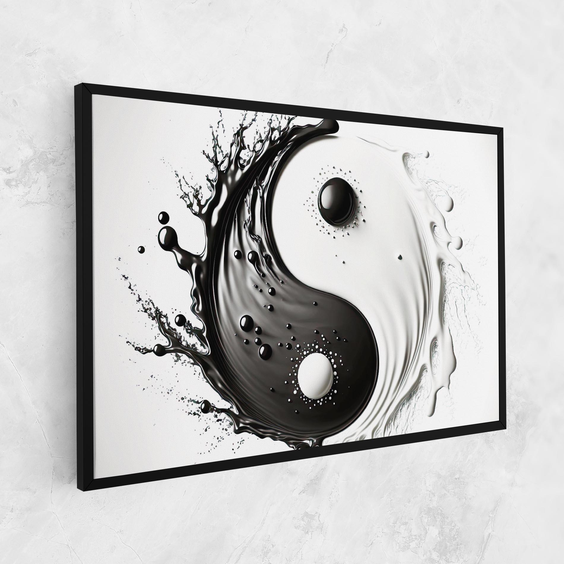 Tablou Canvas Black Liquid Yinyang mockup 1