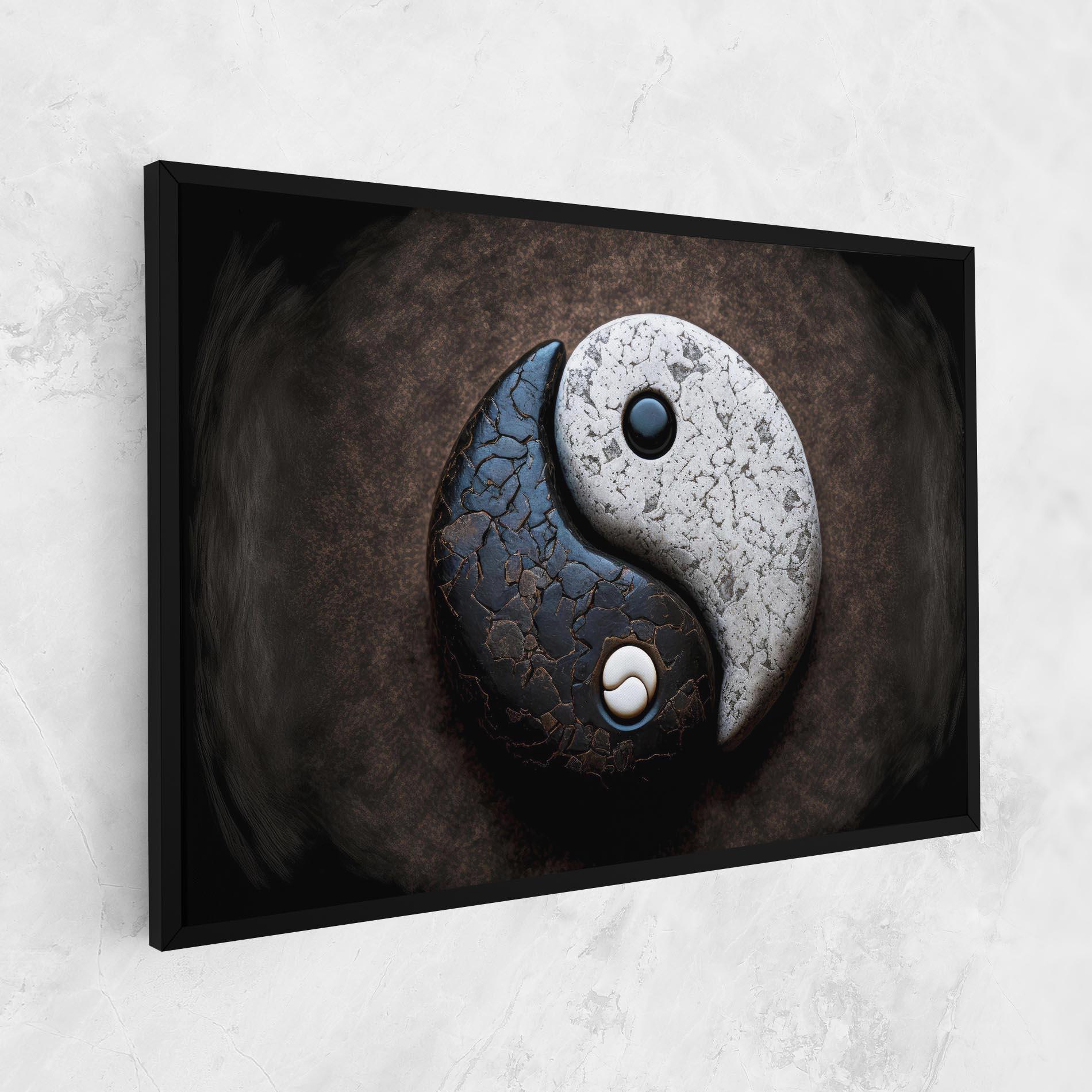 Tablou Canvas Black Stone Yinyang mockup 1