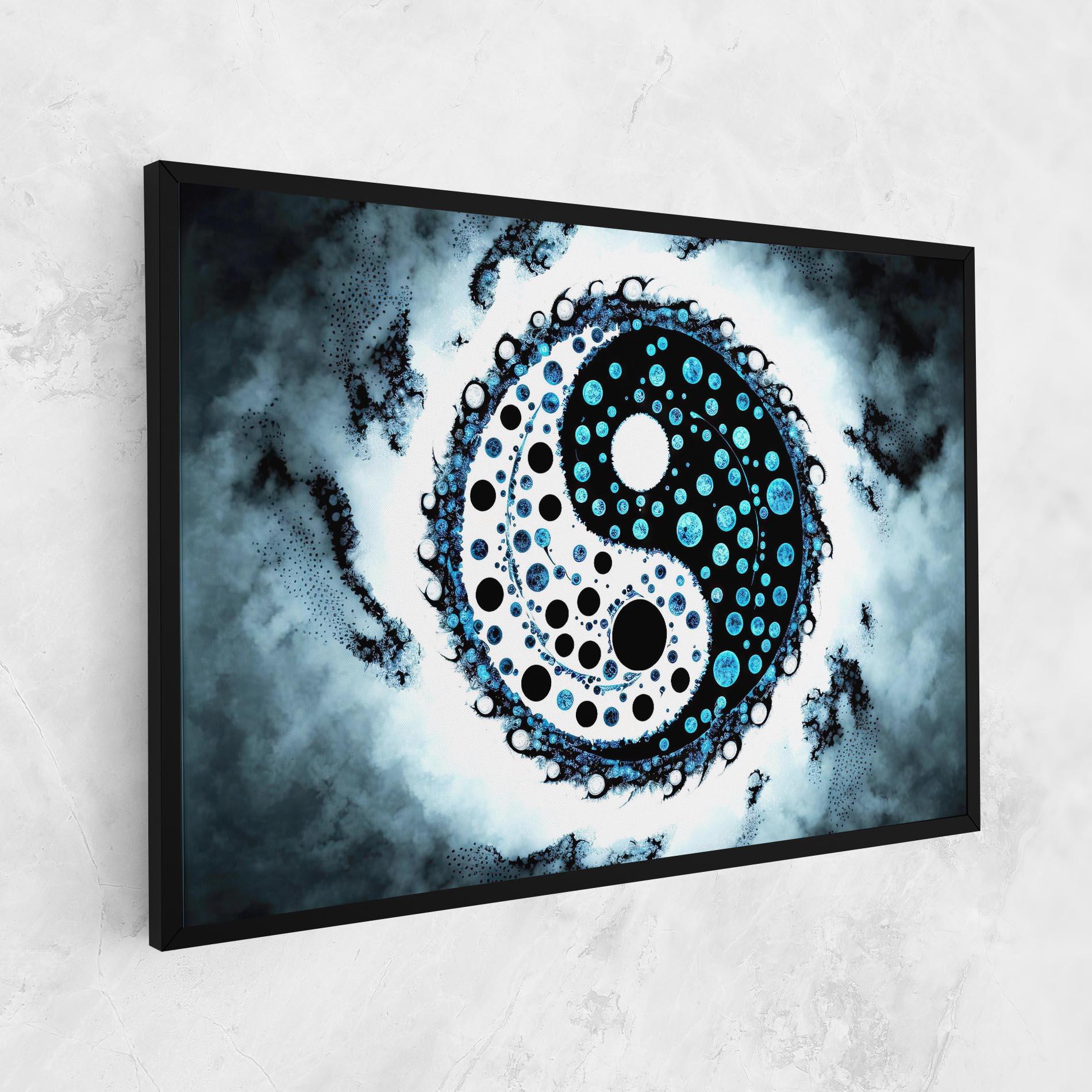 Tablou Canvas Blue White Yinyang mockup 1